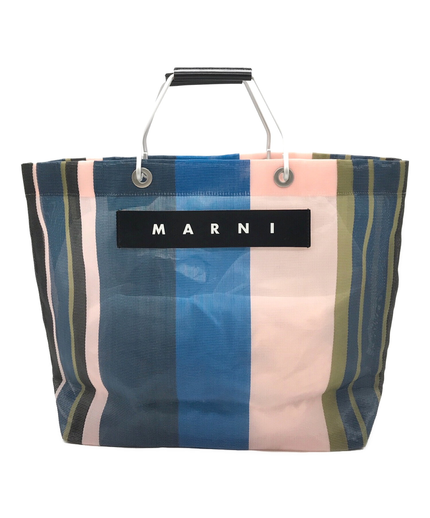 中古・古着通販】MARNI (マルニ) フラワーカフェ ストライプバッグ