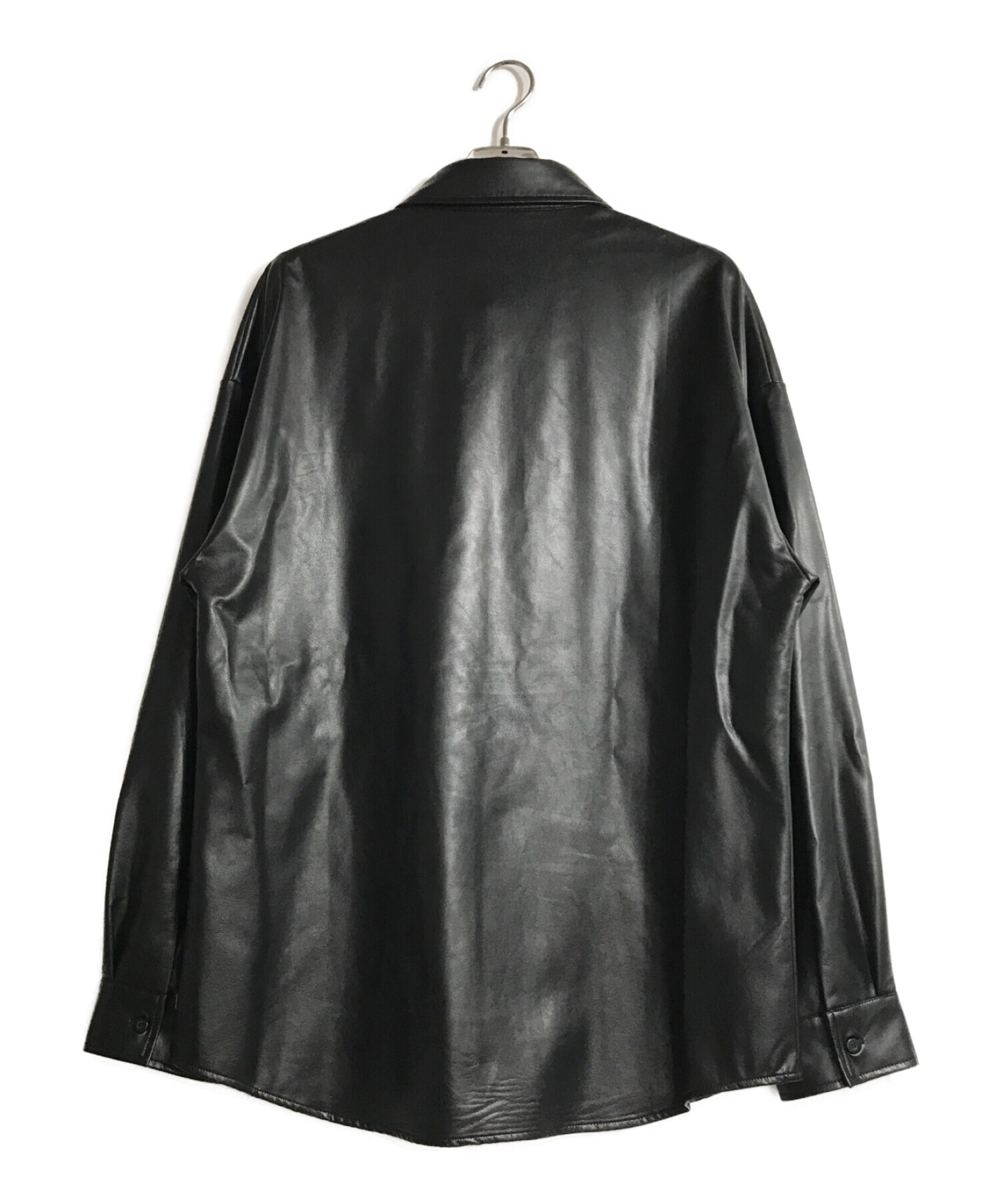 glamb (グラム) ピーユーレザーシャツ ブラック サイズ:L