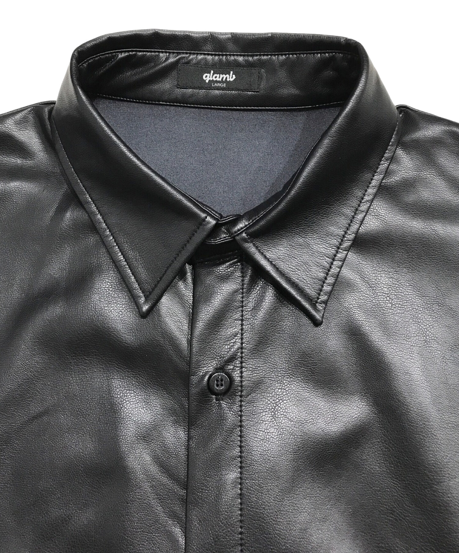 glamb (グラム) ピーユーレザーシャツ ブラック サイズ:L