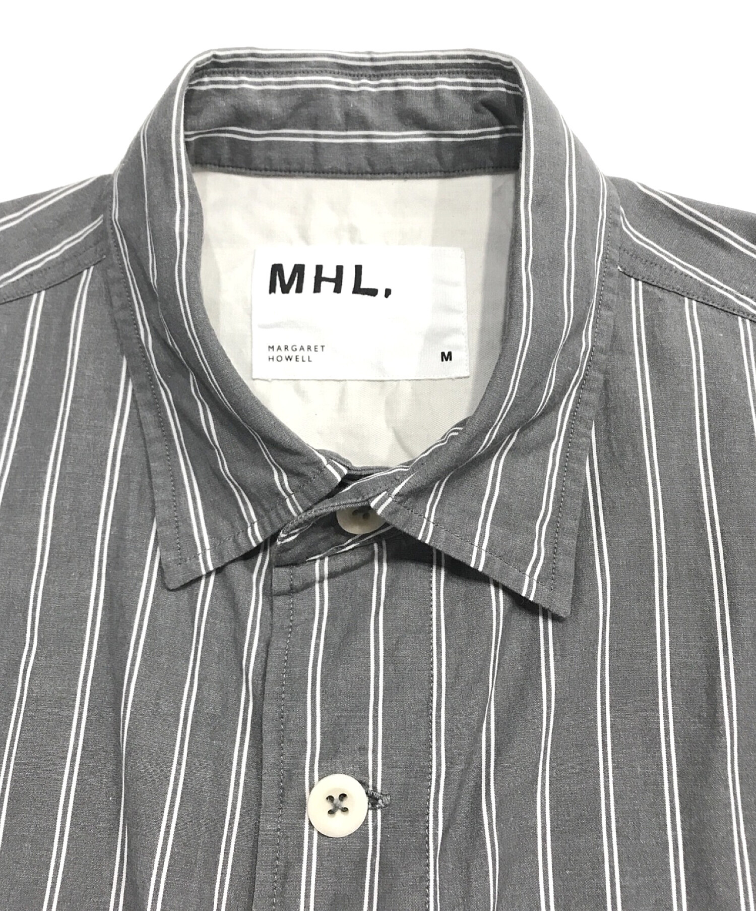 中古・古着通販】MHL (エムエイチエル) ドライコットンストライプ半袖