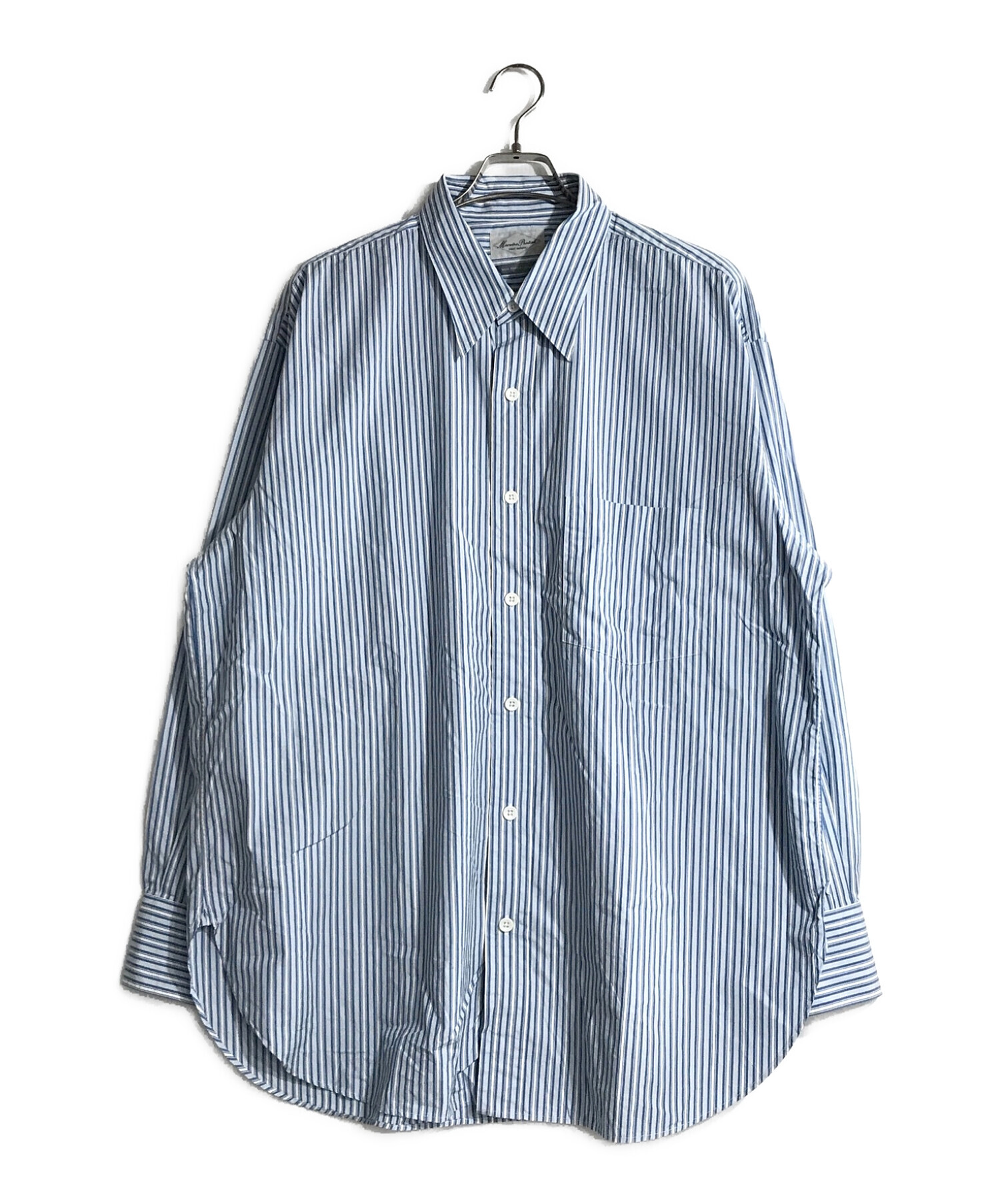 Marvine Pontiak Shirt Makers (マーヴィンポンティアックシャツメイカーズ) レギュラーカラーストライプシャツ  ブルー×ホワイト サイズ:ONE SIZE
