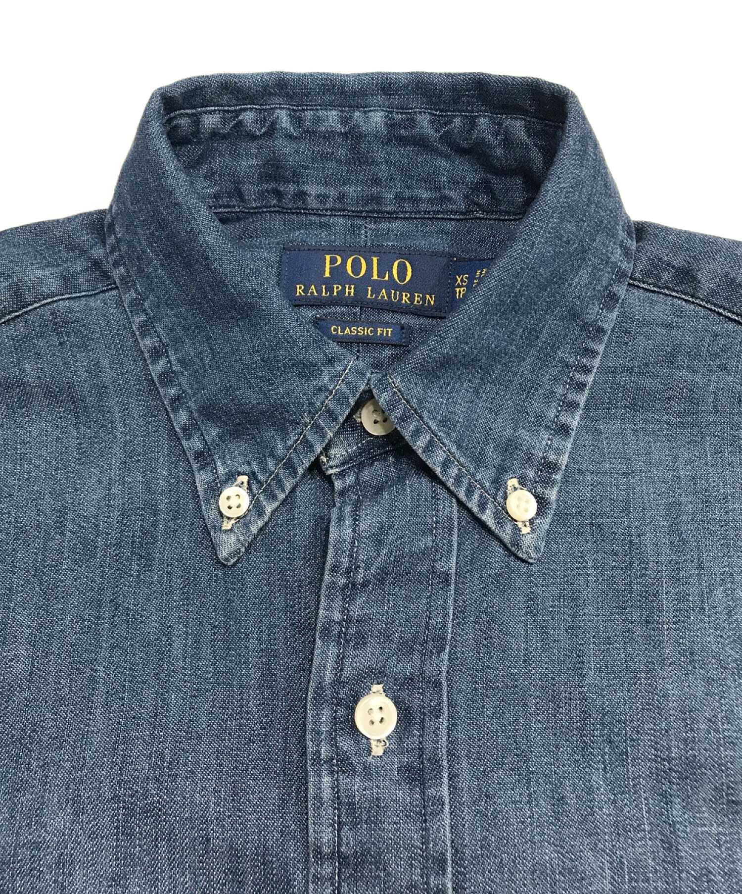 POLO RALPH LAUREN (ポロ・ラルフローレン) クラシックフィット デニム シャツ インディゴ サイズ:XS 未使用品