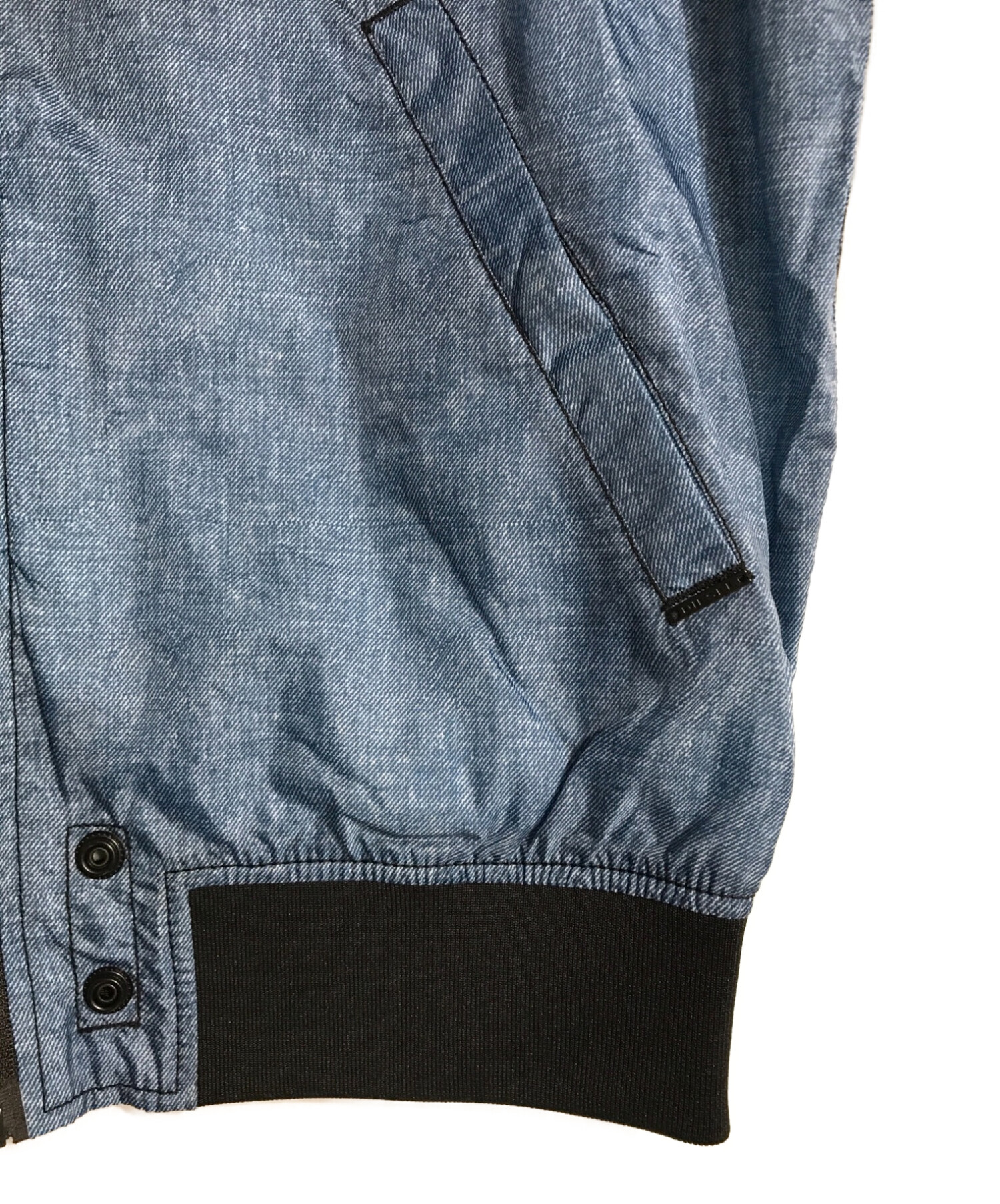 DIESEL (ディーゼル) デニムプリントMA-1ジャケット ブルー サイズ:S
