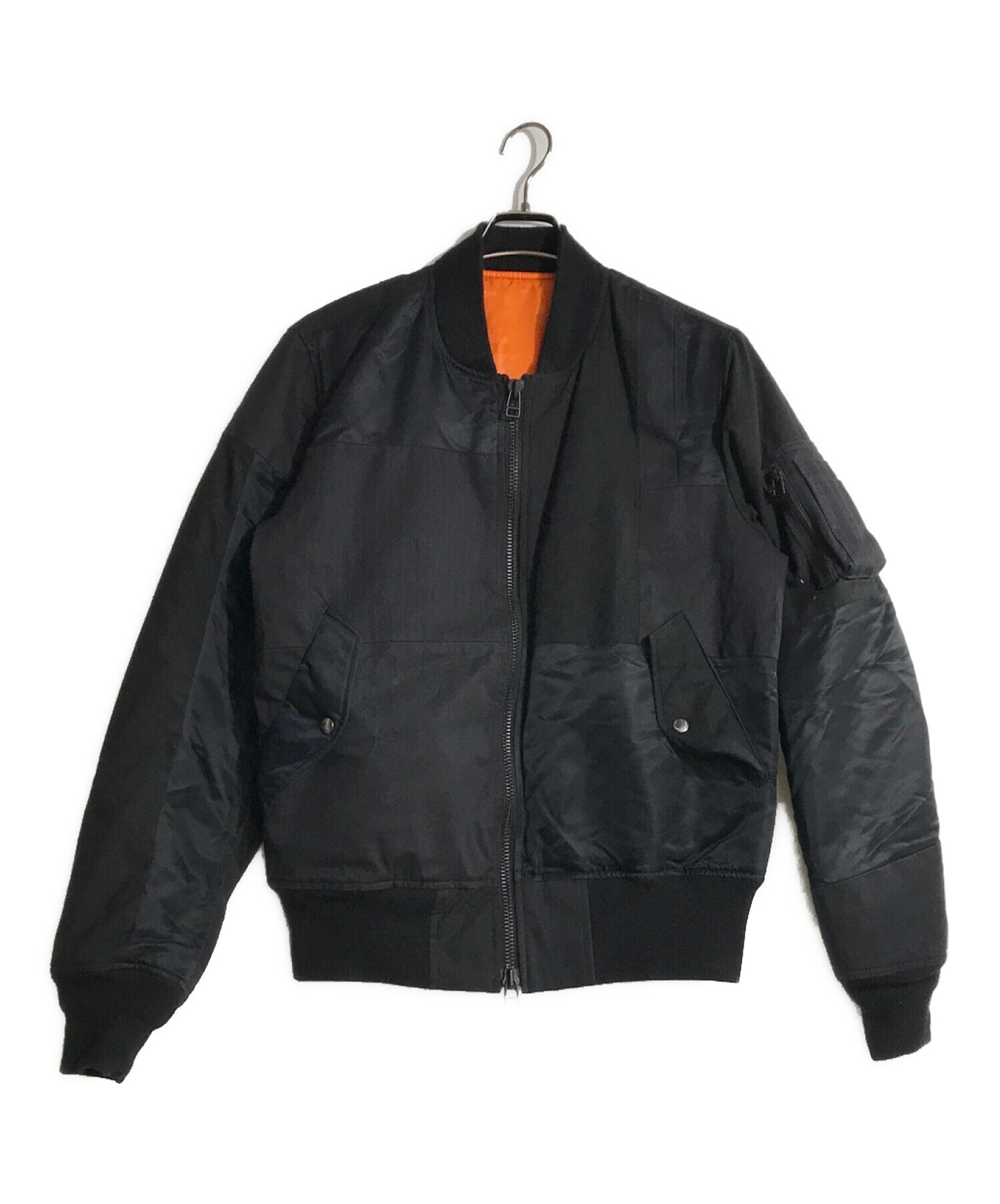 uniform experiment (ユニフォームエクスペリメント) パッチワークMA-1ジャケット ブラック サイズ:3