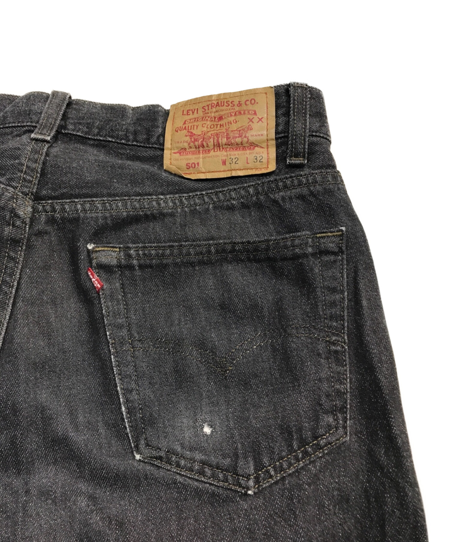 中古・古着通販】LEVI'S (リーバイス) 先染め501デニムパンツ ブラック