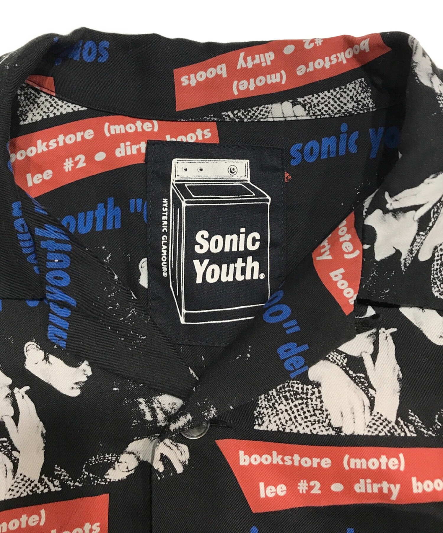 中古・古着通販】Hysteric Glamour (ヒステリックグラマー) SONIC YOUTH GOO DEMOS柄 オープン カラー シャツ  ブラック×レッド サイズ:M｜ブランド・古着通販 トレファク公式【TREFAC FASHION】スマホサイト