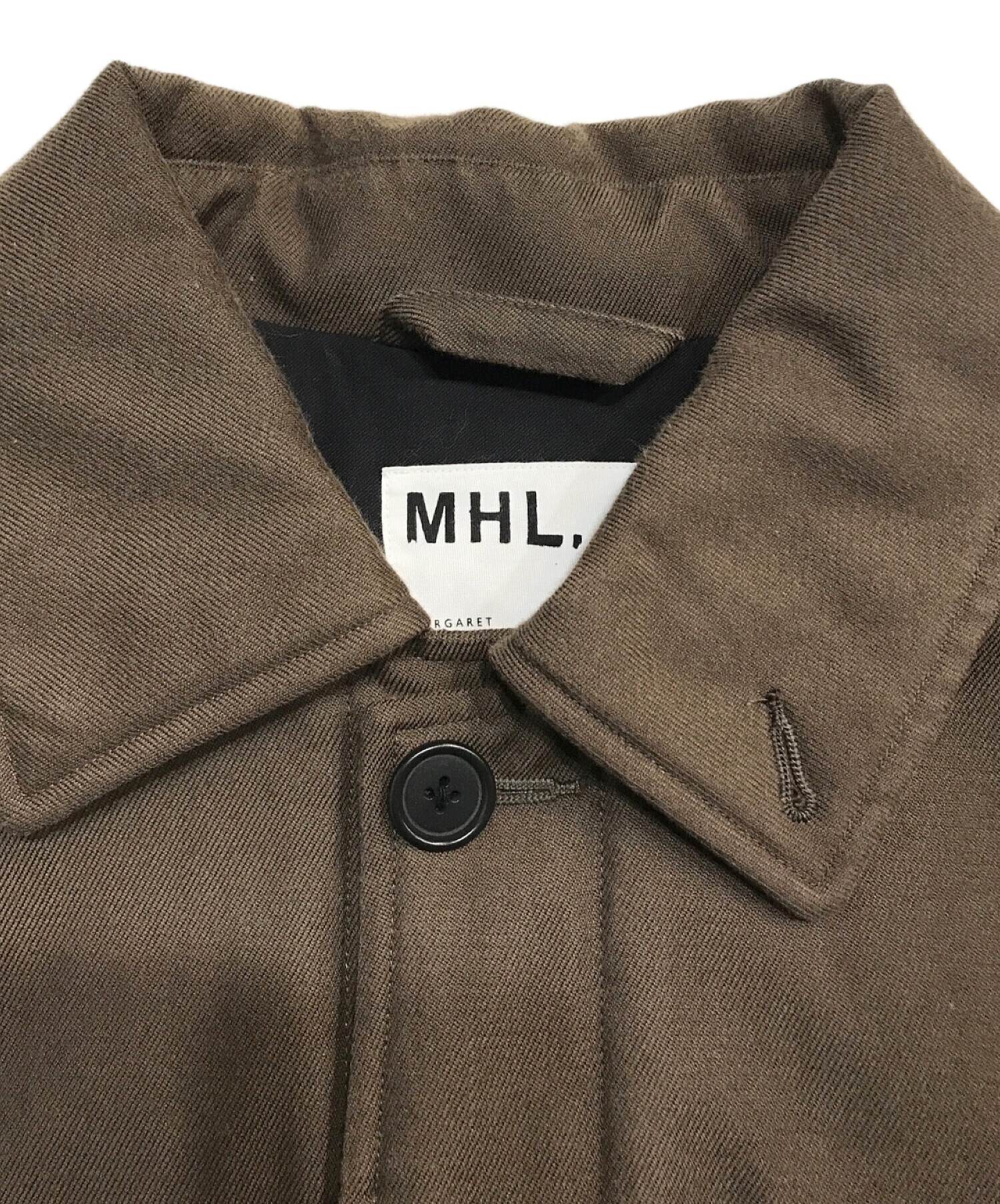 MHL (エムエイチエル) コットンウールジャケット ブラウン サイズ:M