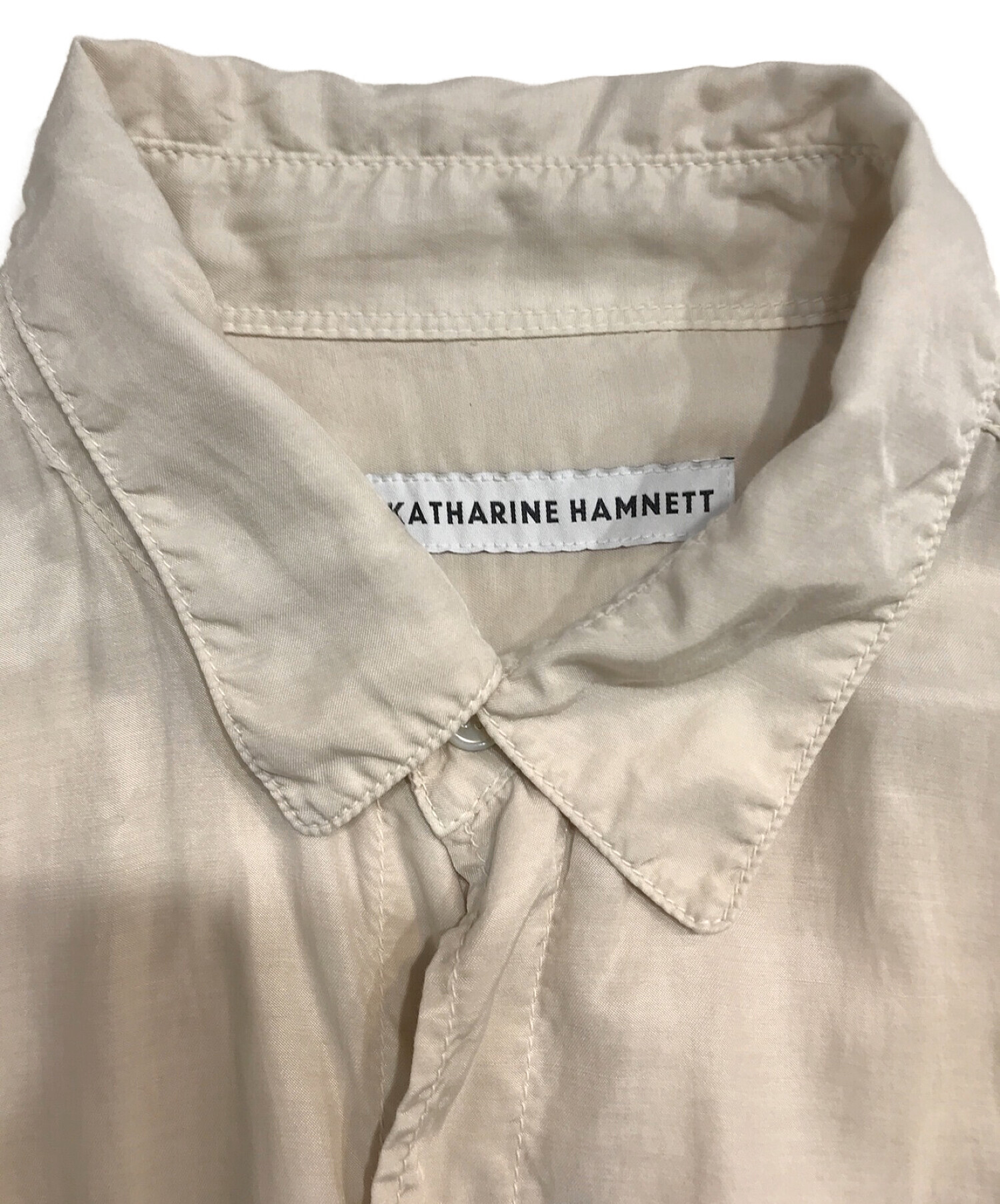 KATHARINE HAMNETT (キャサリンハムネット) ロングテールワークシャツ ベージュ サイズ:XL