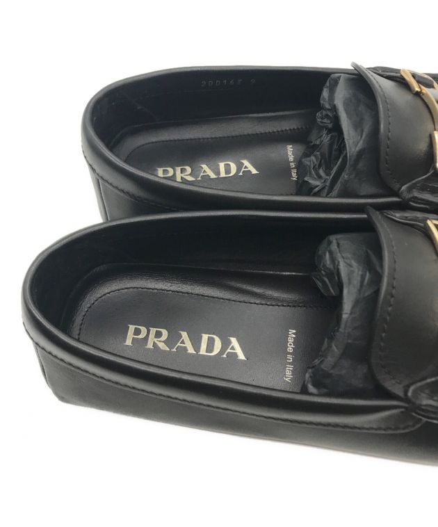 PRADA (プラダ) ドライビングシューズ ブラック サイズ:9