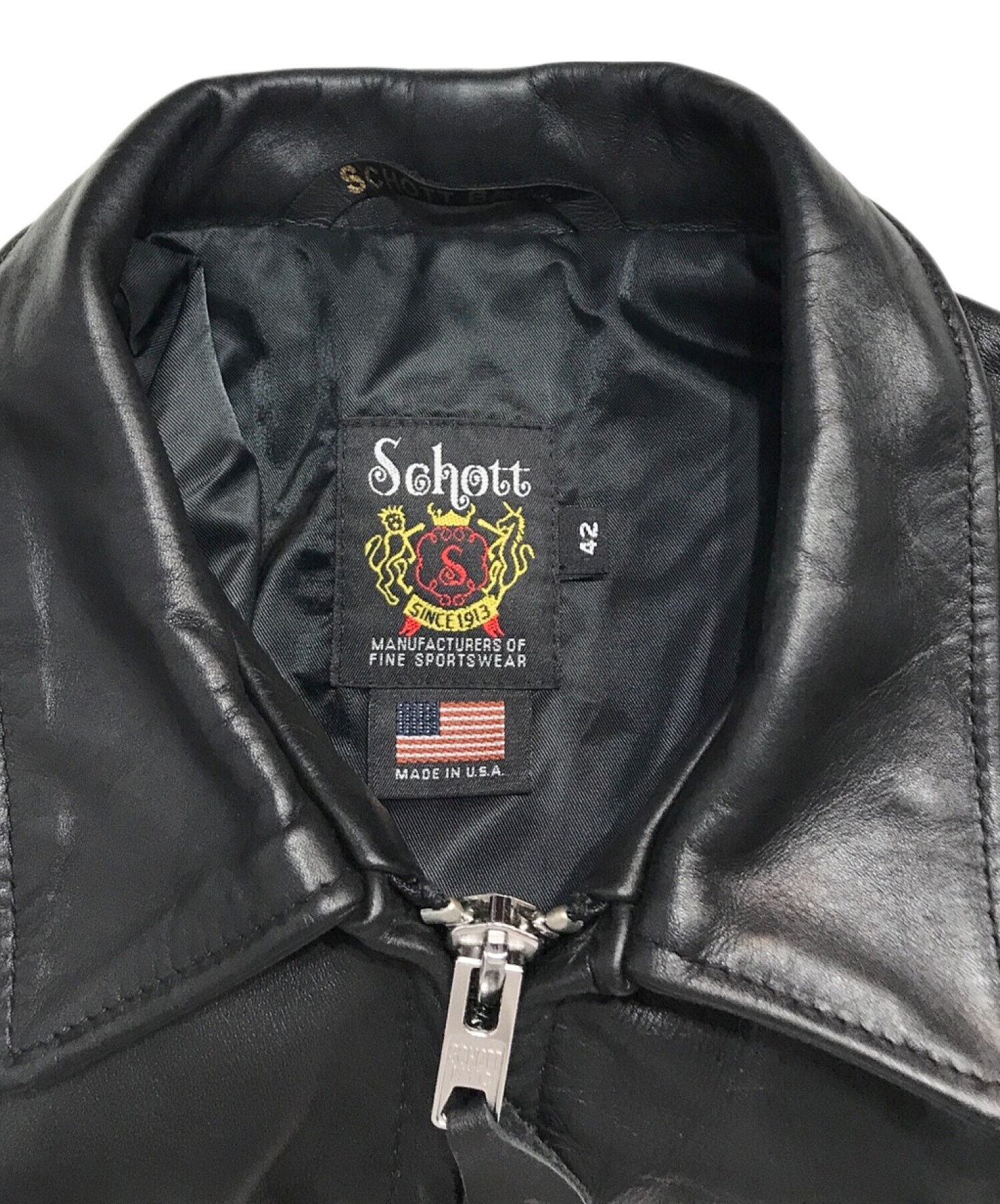 Schott (ショット) レザートラッカージャケット ブラック サイズ:42