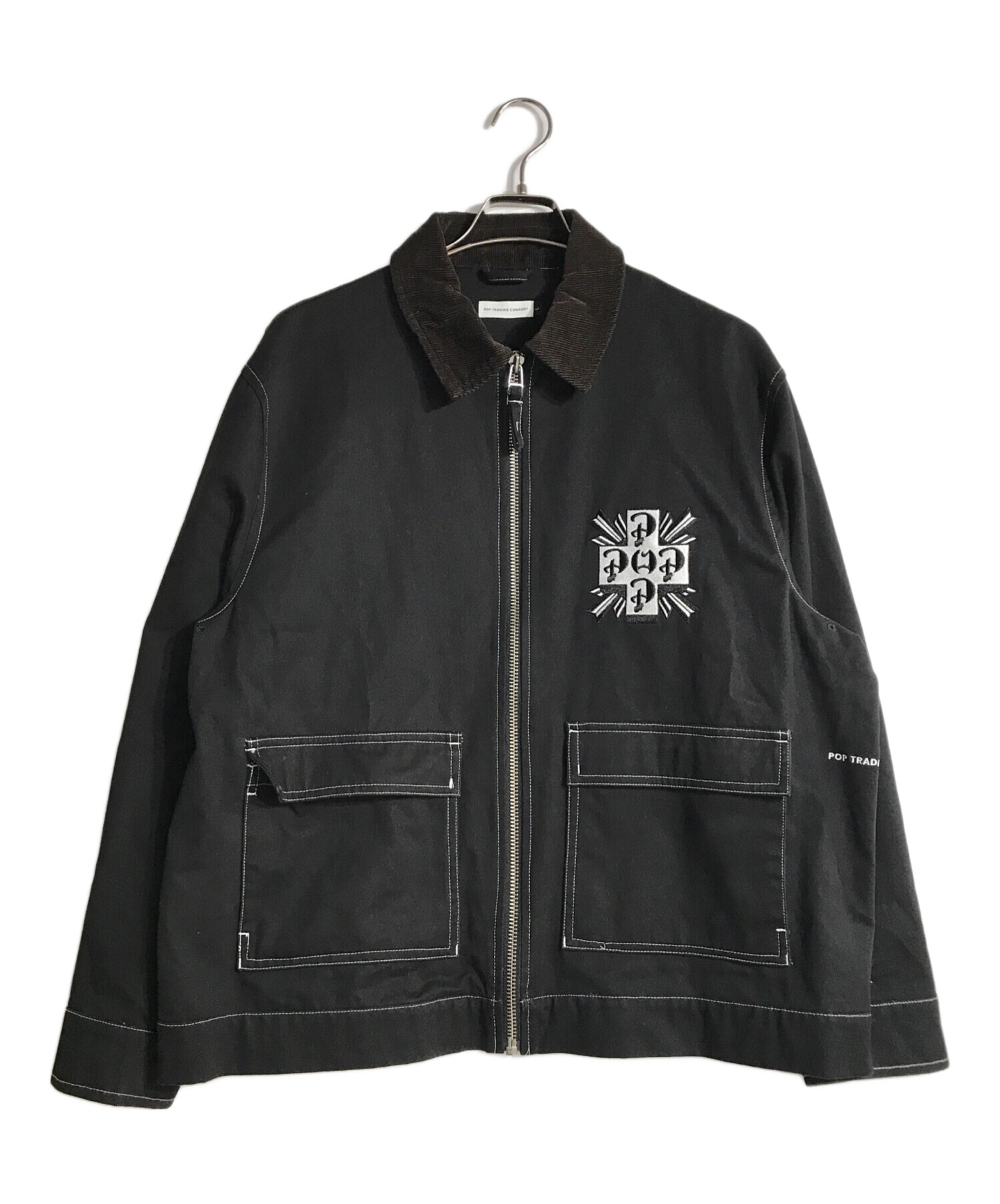 中古・古着通販】POP TRADING COMPANY (ポップトレーディングカンパニー) full zip jacket ブラック  サイズ:L｜ブランド・古着通販 トレファク公式【TREFAC FASHION】スマホサイト