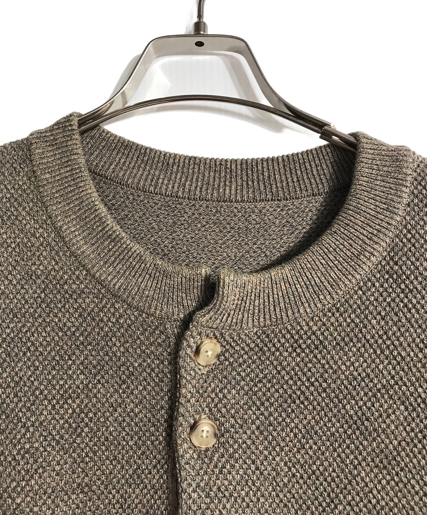 中古・古着通販】crepuscule (クレプスキュール) Moss stitch henley neck カーキ サイズ:2｜ブランド・古着通販  トレファク公式【TREFAC FASHION】スマホサイト