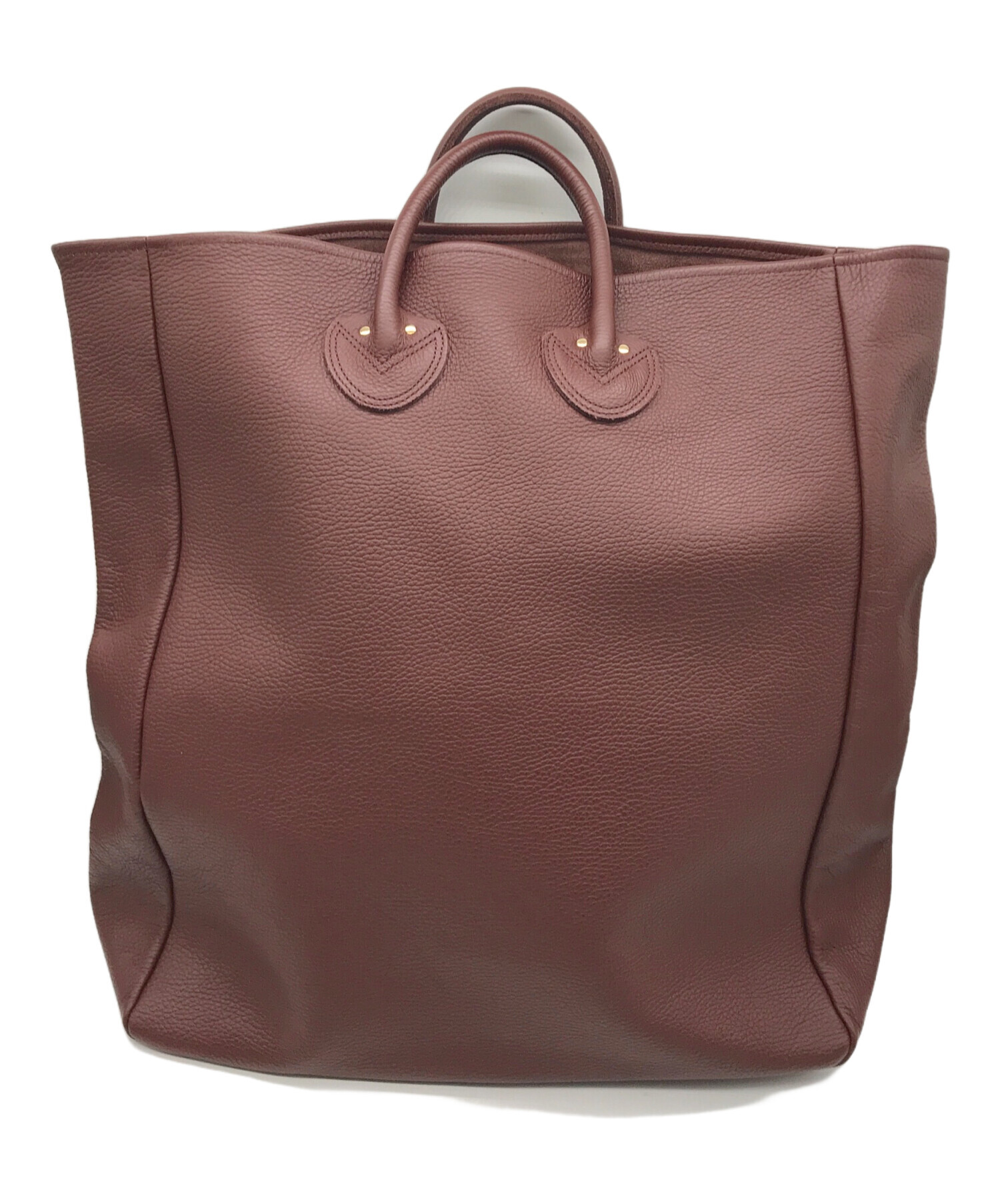 YOUNG & OLSEN The DRYGOODS STORE (ヤングアンドオルセン ザ ドライグッズストア) EMBOSSED LEATHER  TOTE L/レザートートバッグ ブラウン