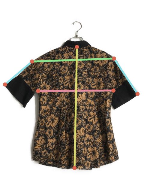 中古・古着通販】EBONY (エボニー) Flower Lace Flare Shirt/フラワーレースフレアシャツ ブラウン×ブラック  サイズ:M｜ブランド・古着通販 トレファク公式【TREFAC FASHION】スマホサイト