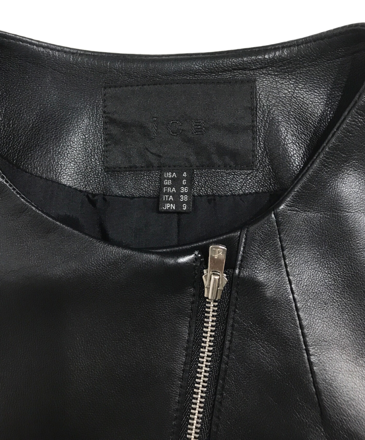 中古・古着通販】icB (アイシービー) Leather ジャケット/レザージャケット ブラック サイズ:9｜ブランド・古着通販  トレファク公式【TREFAC FASHION】スマホサイト