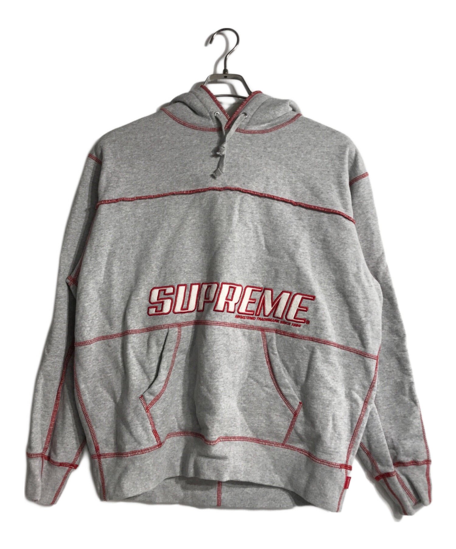 中古・古着通販】Supreme (シュプリーム) 22SS Coverstitch Hooded Sweatshirt グレー  サイズ:S｜ブランド・古着通販 トレファク公式【TREFAC FASHION】スマホサイト