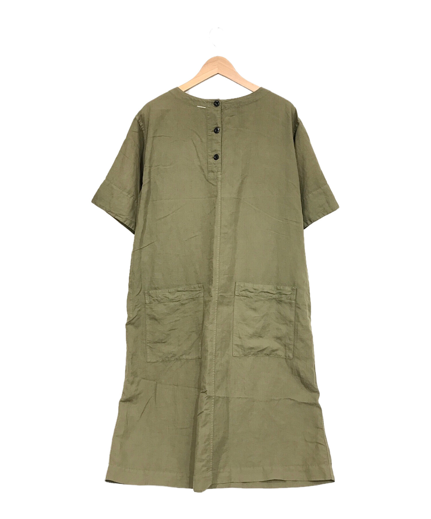 MHL (エムエイチエル) DRY COTTON LINEN TWILL カーキ サイズ:SIZE 2