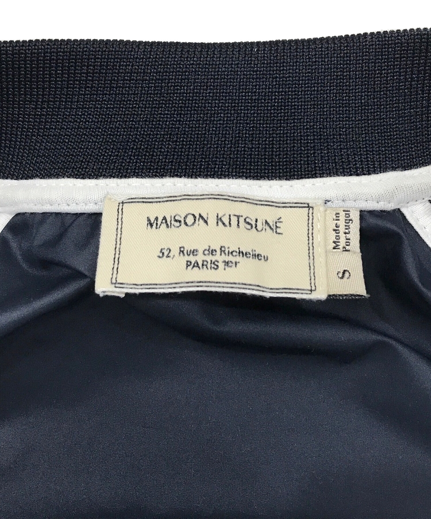 maison kitsune (メゾンキツネ) ナイロンブルゾン ネイビー サイズ:SIZE S