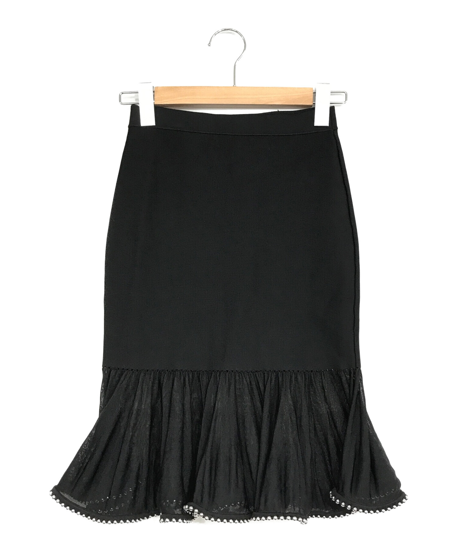 ALEXANDER WANG (アレキサンダーワン) ボールチェーン装飾ミニスカート ブラック サイズ:SIZE S