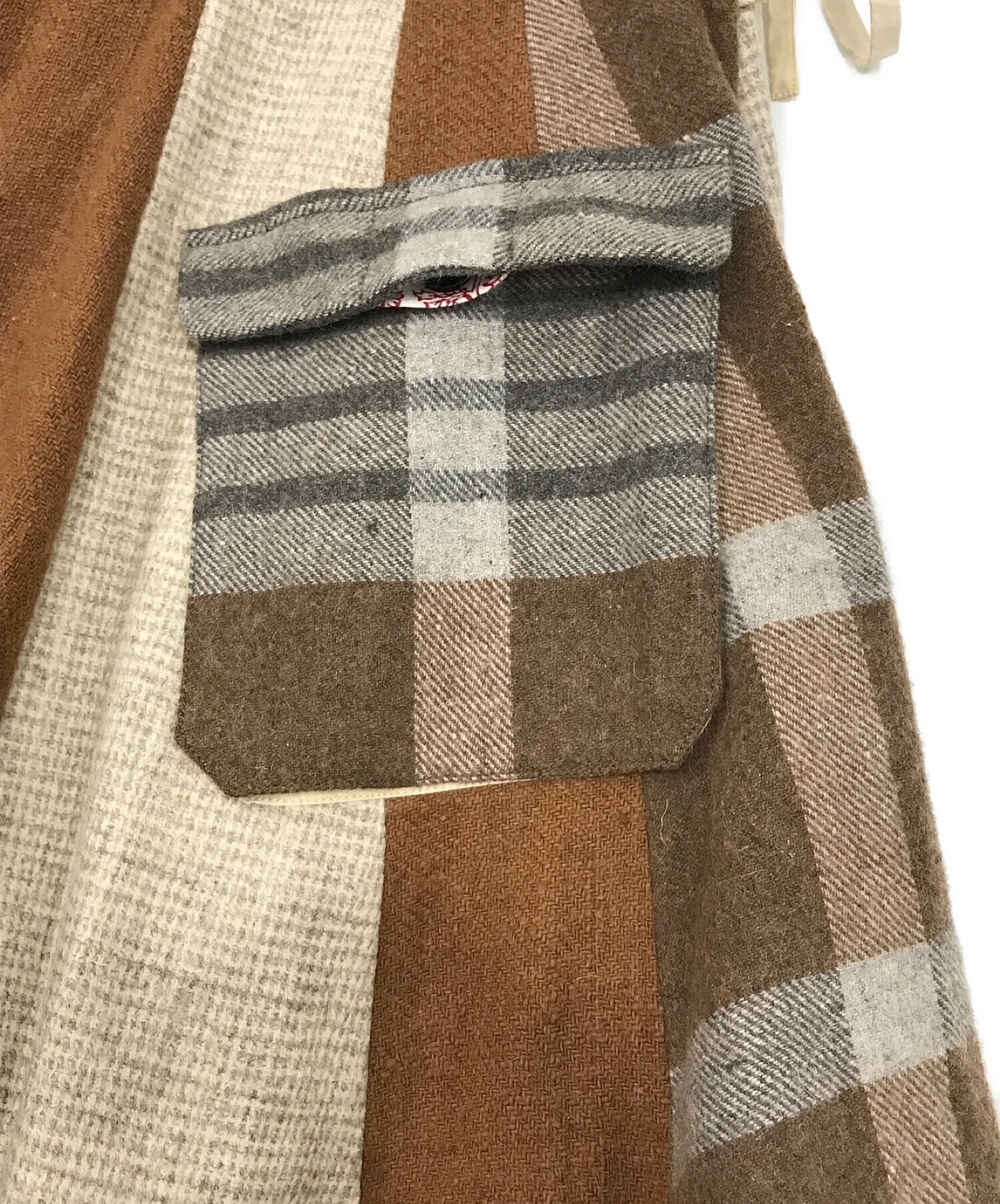 Khadi and Co (カディアンドコー) 柄切替スカート ブラウン サイズ:SIZE　M