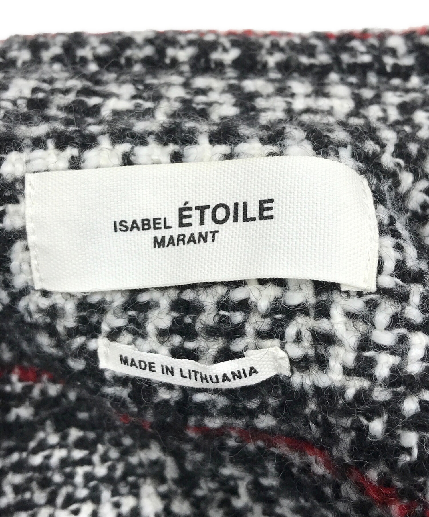 ISABEL MARANT ETOILE (イザベルマランエトワール) ウールチェックツイードテーラードジャケット ブラック サイズ:SIZE 34