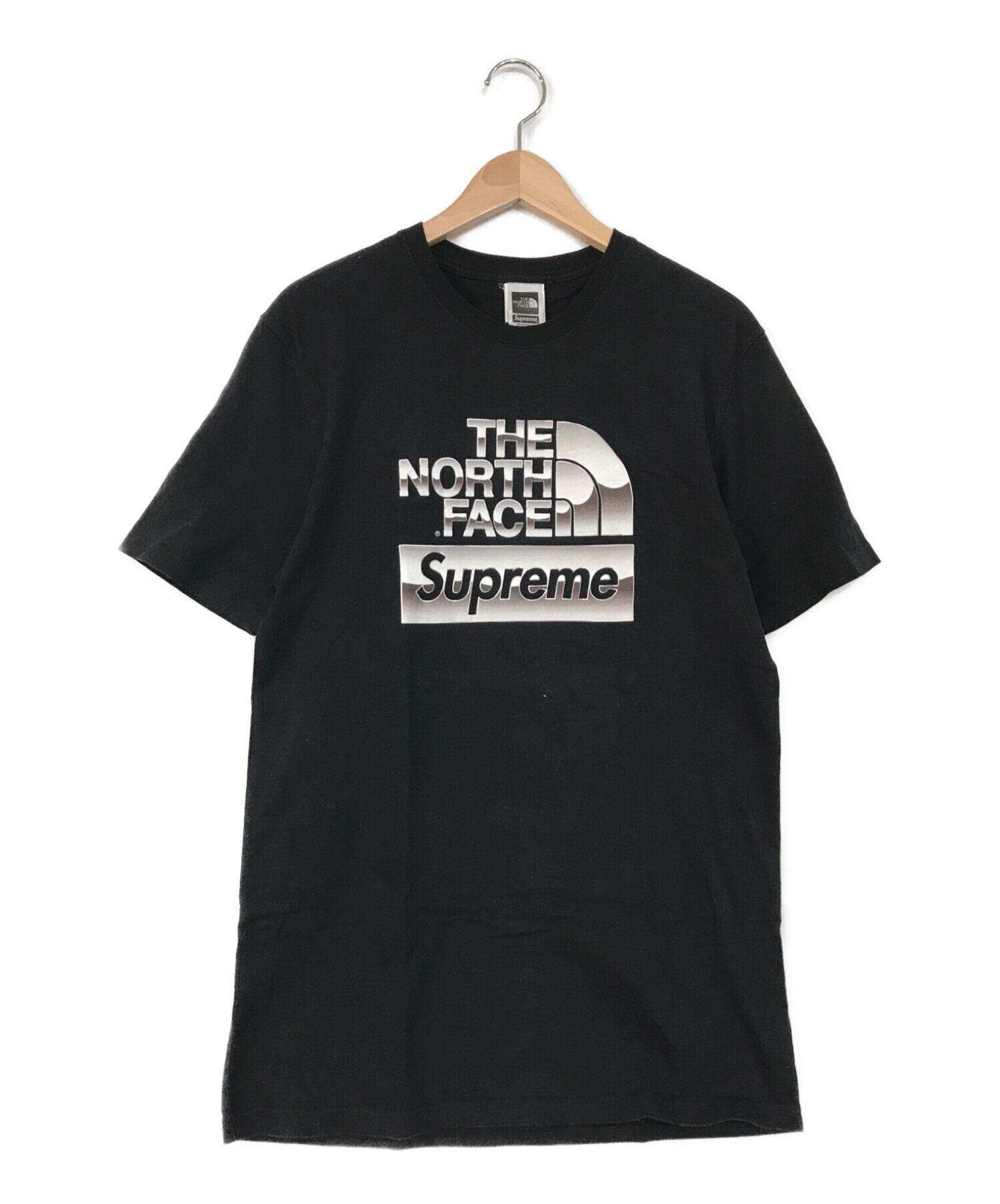 SUPREME×THE NORTH FACE (シュプリーム ×ザノースフェイス) Metallic Logo T-Shirt ブラック  サイズ:SIZE　S