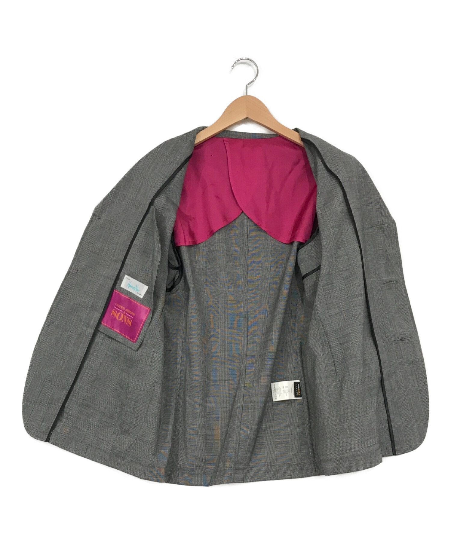 Hombre Nino (オンブレニーニョ) 3B W/PANE JACKET グレー サイズ:SIZE　S