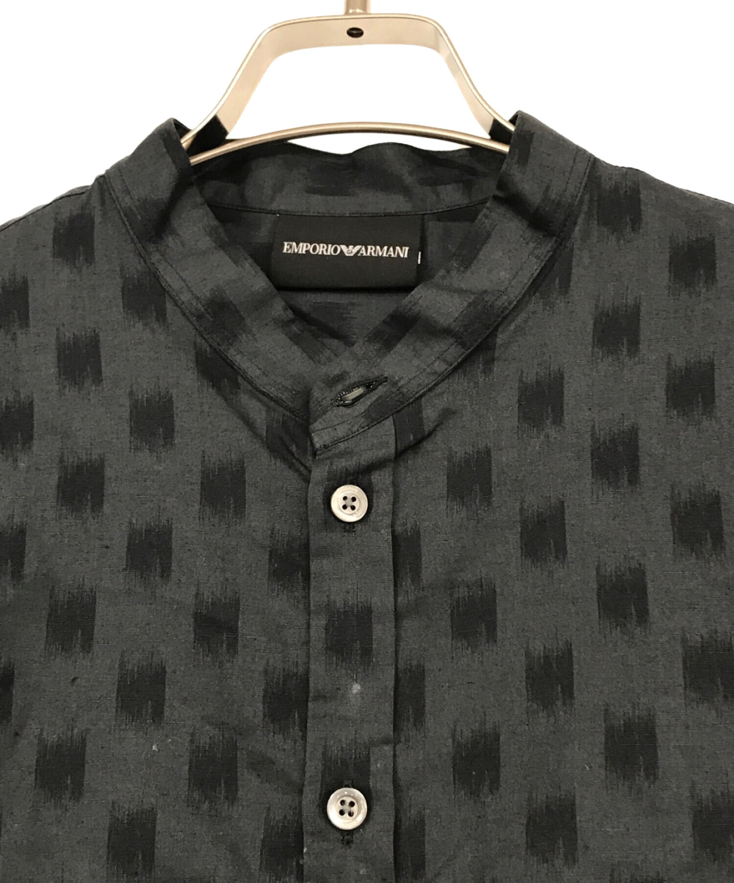 EMPORIO ARMANI (エンポリオアルマーニ) バンドカラーシャツ ブラック サイズ:SIZE　S