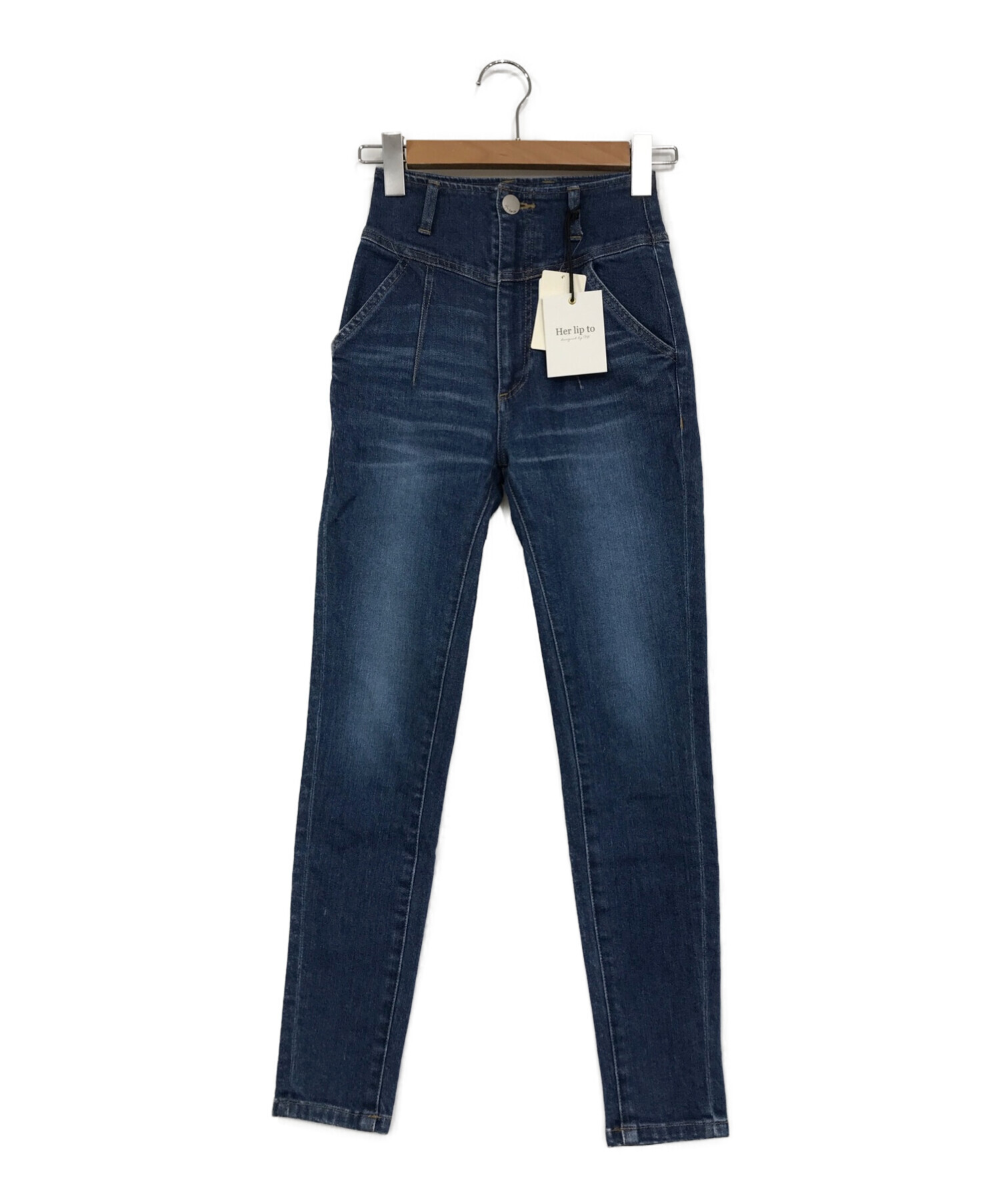 HER LIP TO (ハーリップトゥ) Paris High Rise Jeans インディゴ サイズ:SIZE 23 未使用品