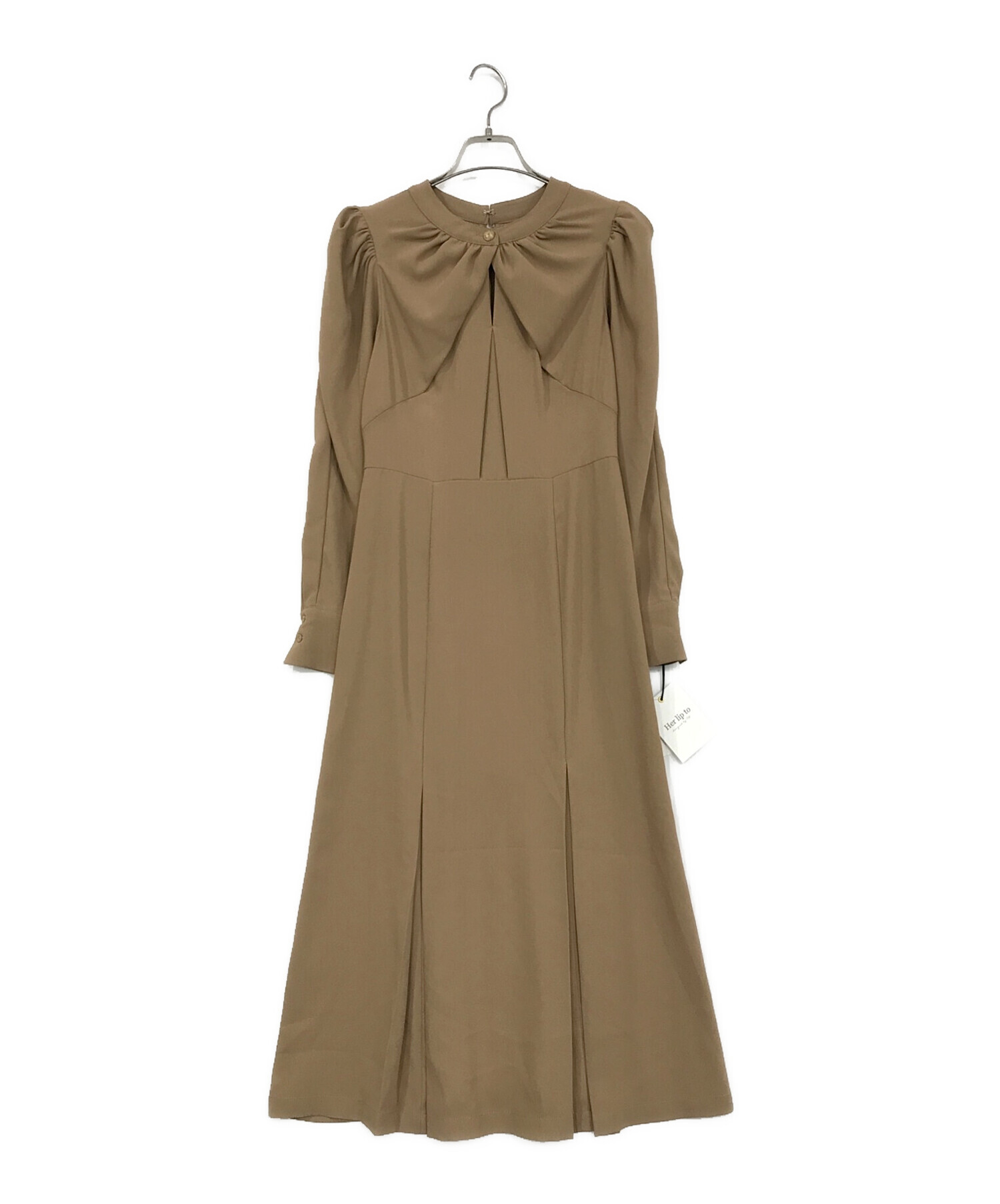 HER LIP TO (ハーリップトゥ) Opera Midi Dress ブラウン サイズ:SIZE S 未使用品