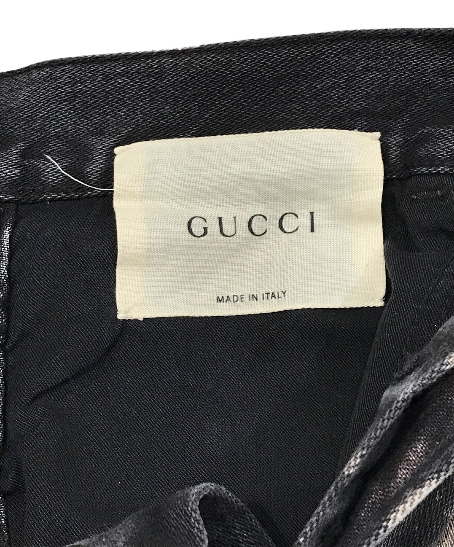 中古・古着通販】GUCCI (グッチ) ブリーチデニムパンツ グレー サイズ