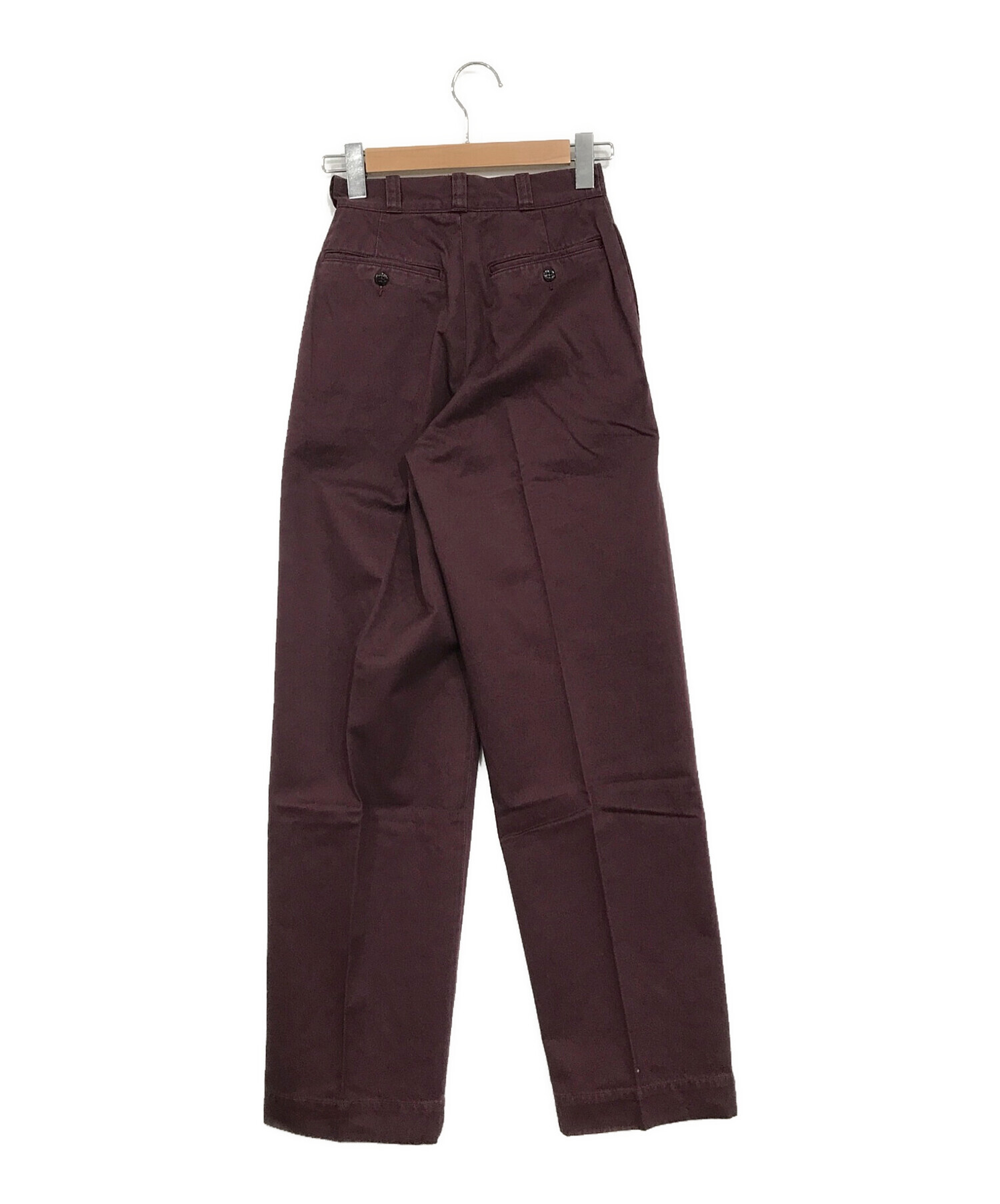 leno (リノ) WIDE CHINO TROUSERS バーガンディー サイズ:SIZE 66cm (W26)