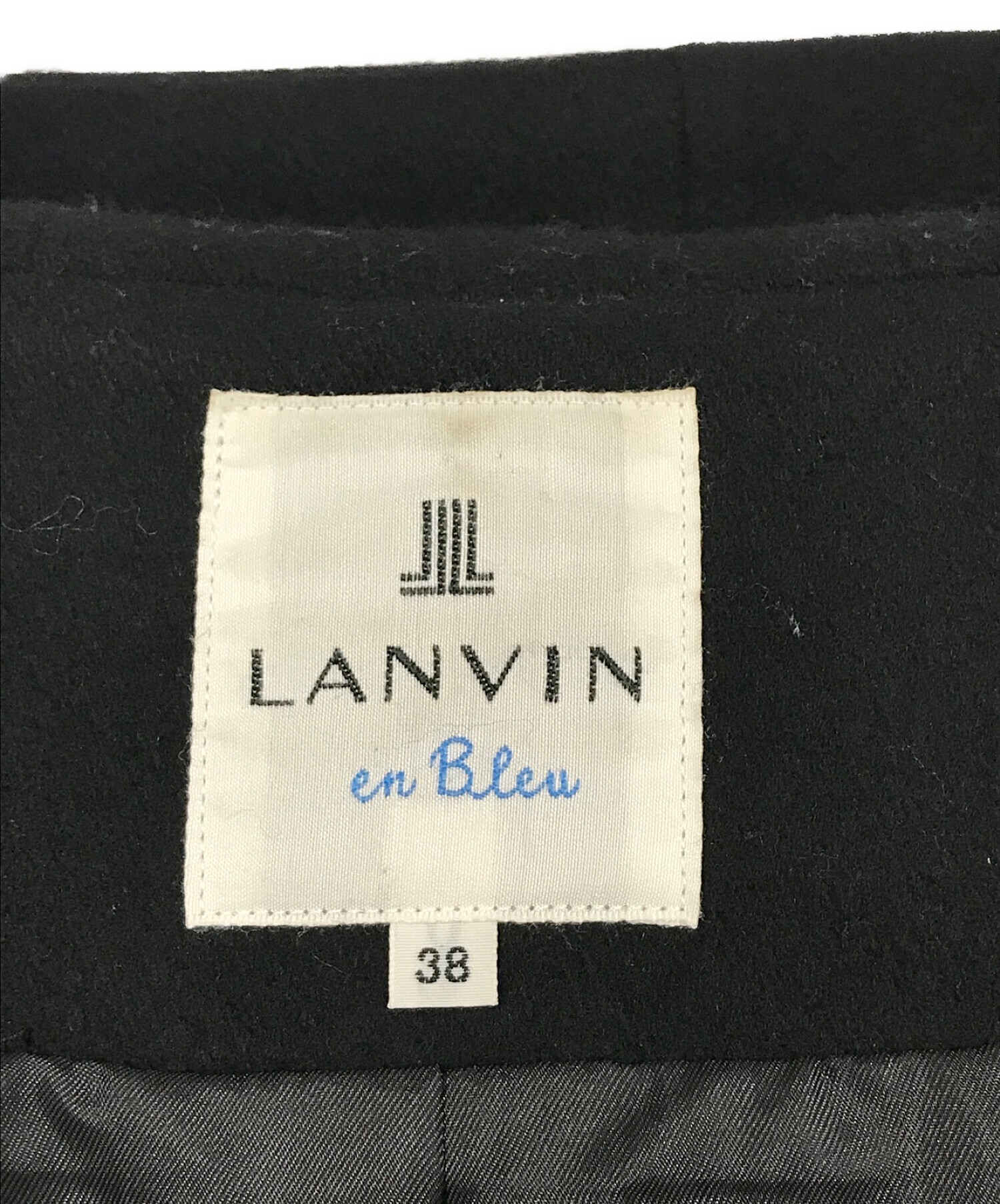 LANVIN en Bleu (ランバンオンブルー) フーデッドウールコート ブラック サイズ:SIZE　38