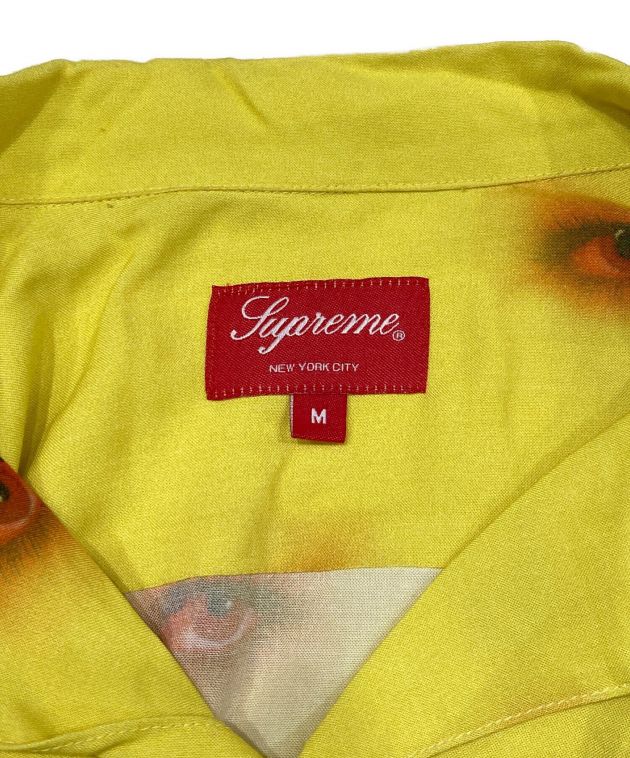 SUPREME (シュプリーム) 19AW Eyes Rayon S/S Shirt) イエロー サイズ:SIZE　M