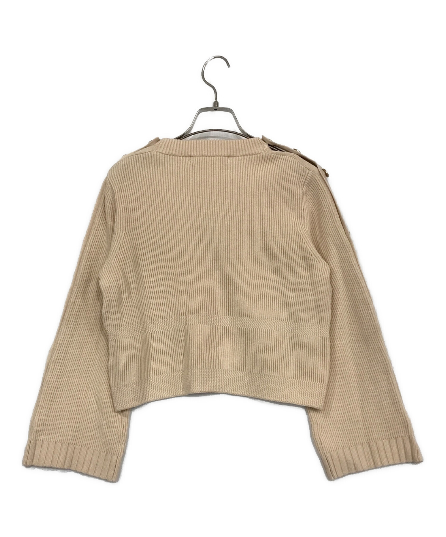 中古・古着通販】HER LIP TO (ハーリップトゥ) Embellished-Button Ribbed Knit Pullover ベージュ  サイズ:SIZE S｜ブランド・古着通販 トレファク公式【TREFAC FASHION】スマホサイト