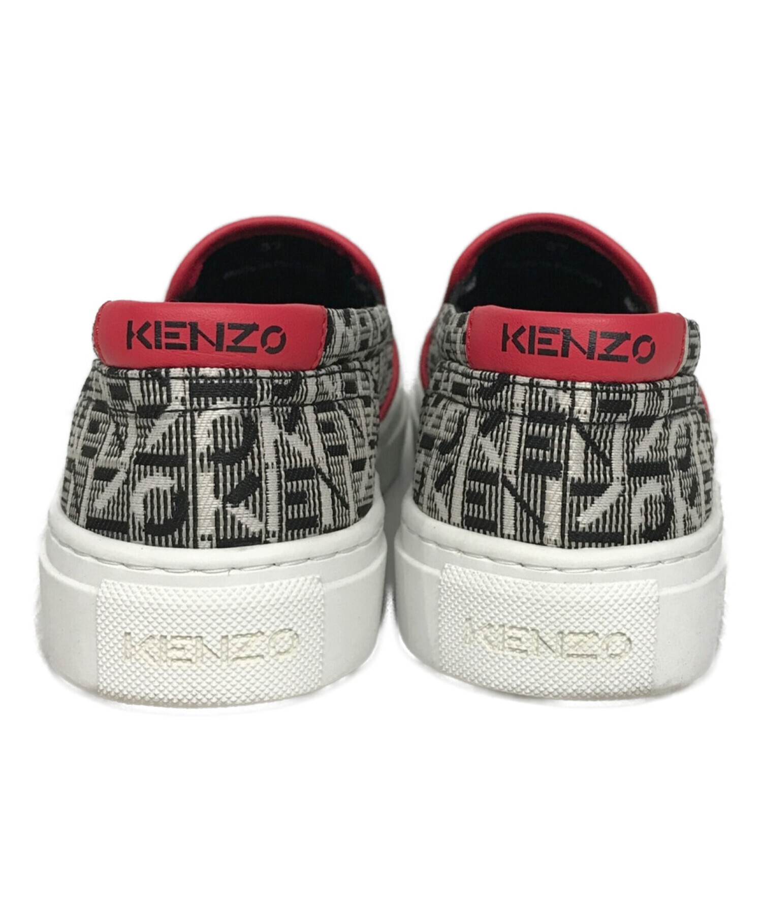 中古・古着通販】KENZO (ケンゾー) スリッポン グレー×レッド サイズ