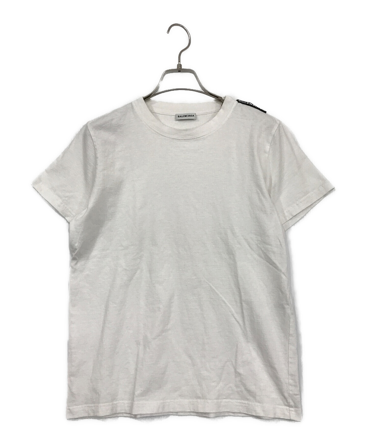 BALENCIAGA (バレンシアガ) ロゴタブTシャツ ホワイト サイズ:SIZE　M