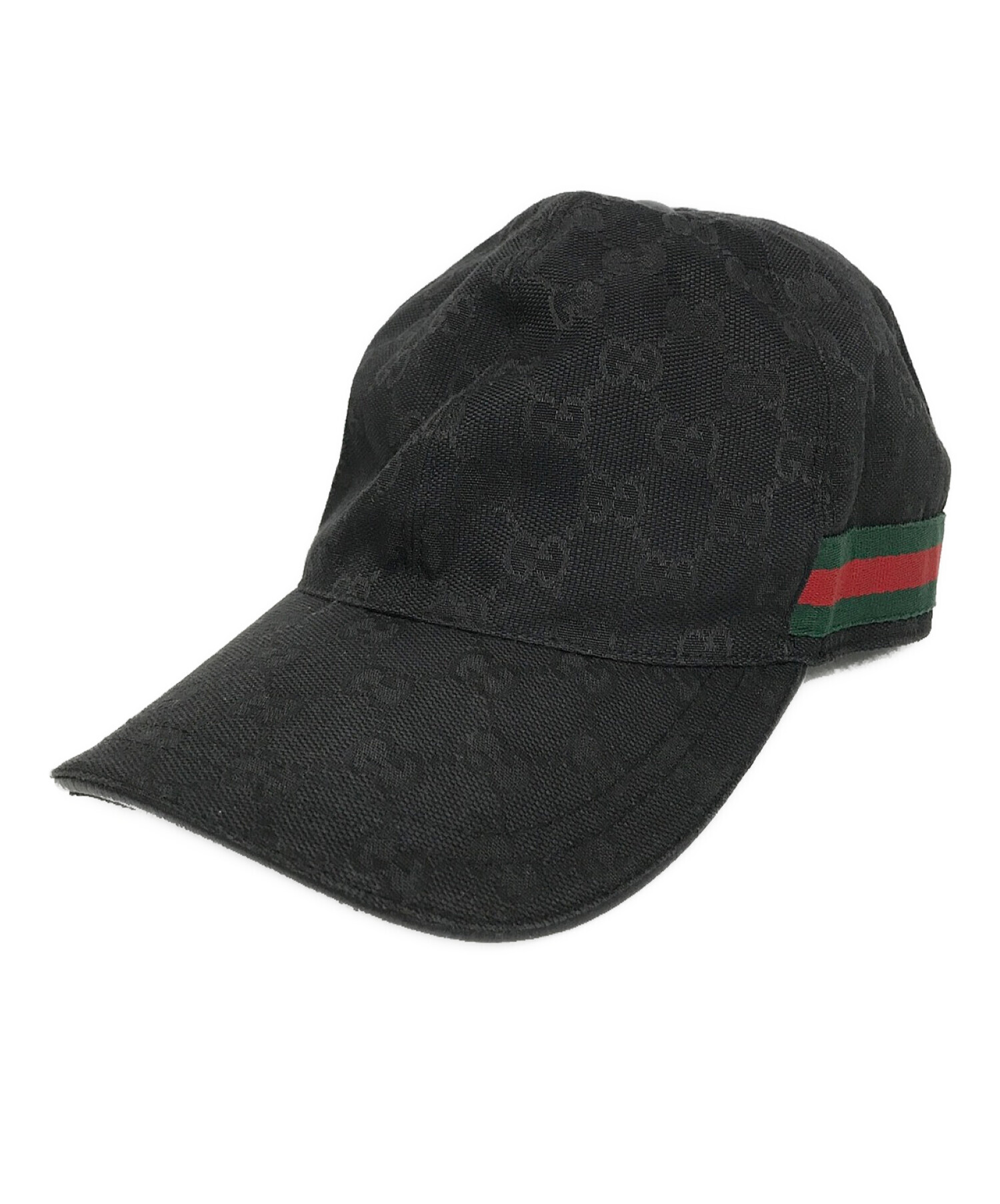 中古・古着通販】GUCCI (グッチ) GG柄ベースボールキャップ ブラック