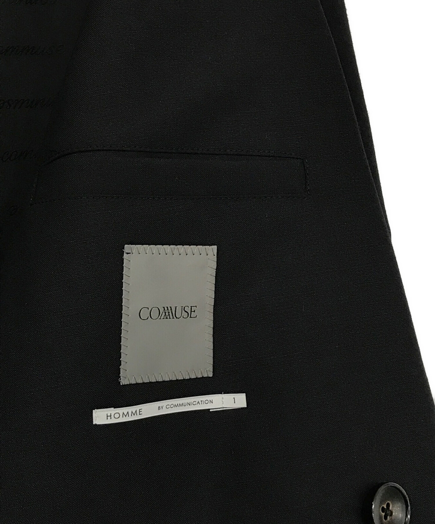 COMMUSE (コミューズ) ダブルチェスターコート ブラック サイズ:SIZE １