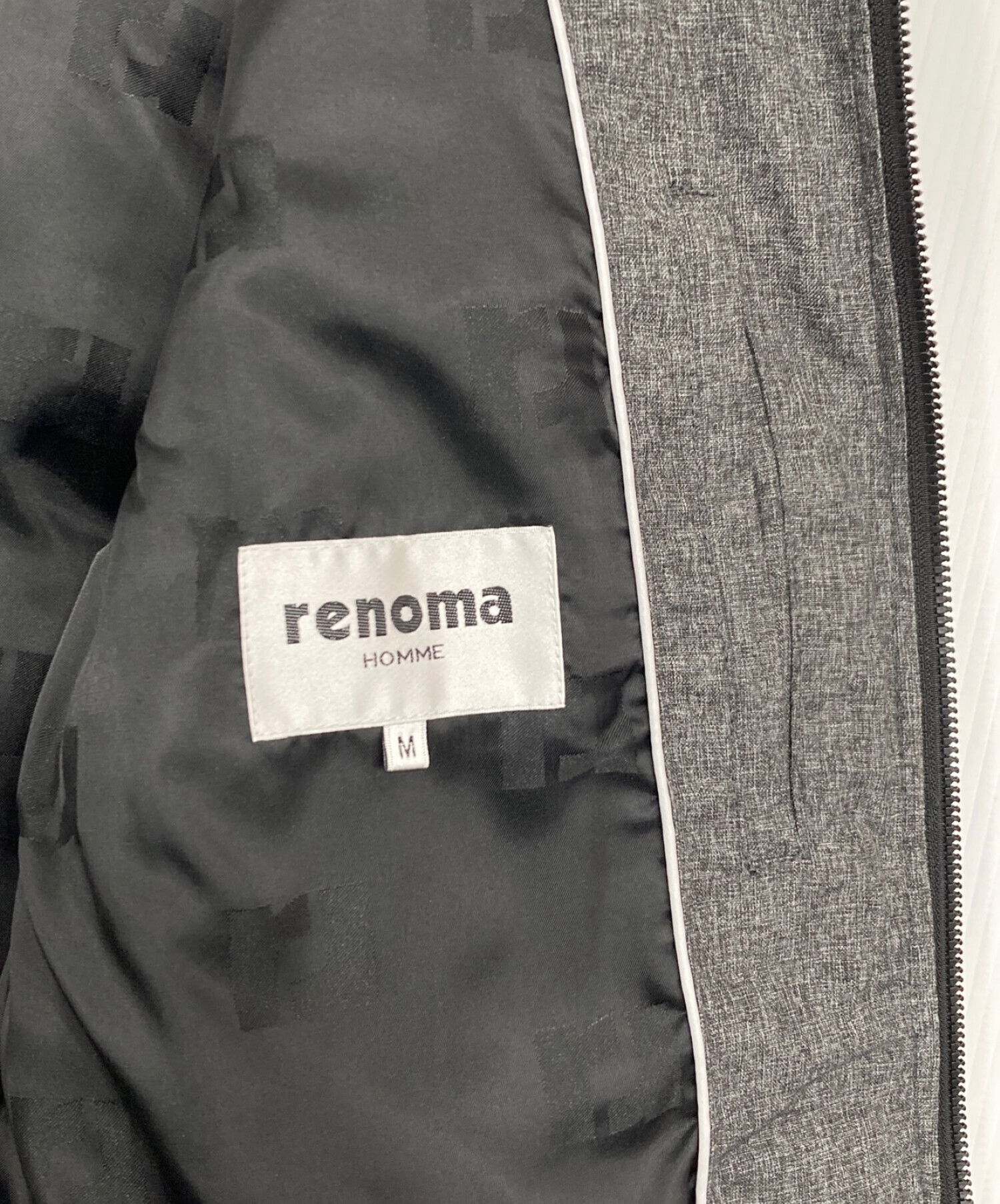 renoma HOMME (レノマオム) ニット切替 フード脱着ダウン グレー サイズ:M