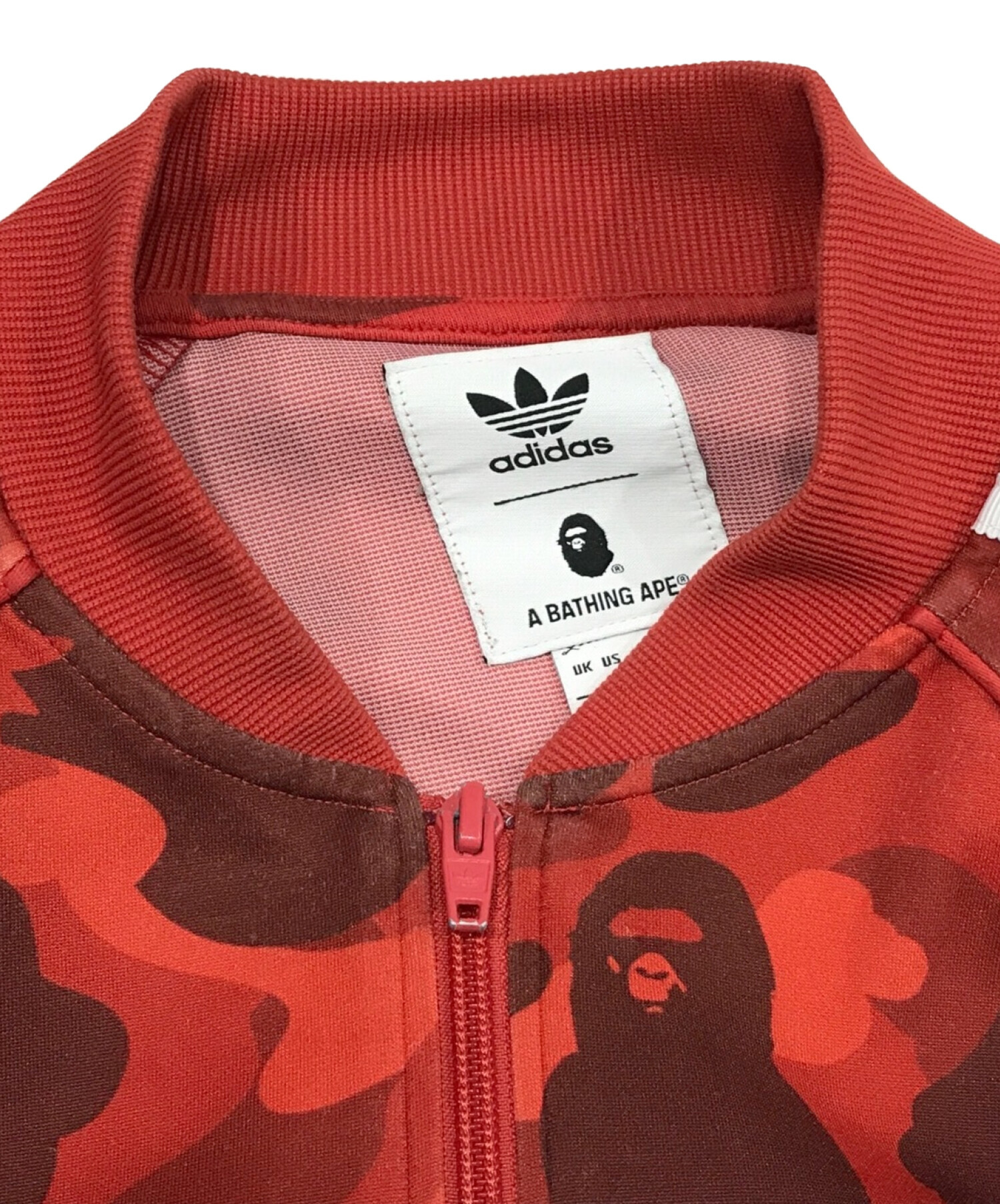 adidas×A BATHING APE (アディダス×アベイシングエイプ) コラボトラックジャケット レッド サイズ:SIZE O