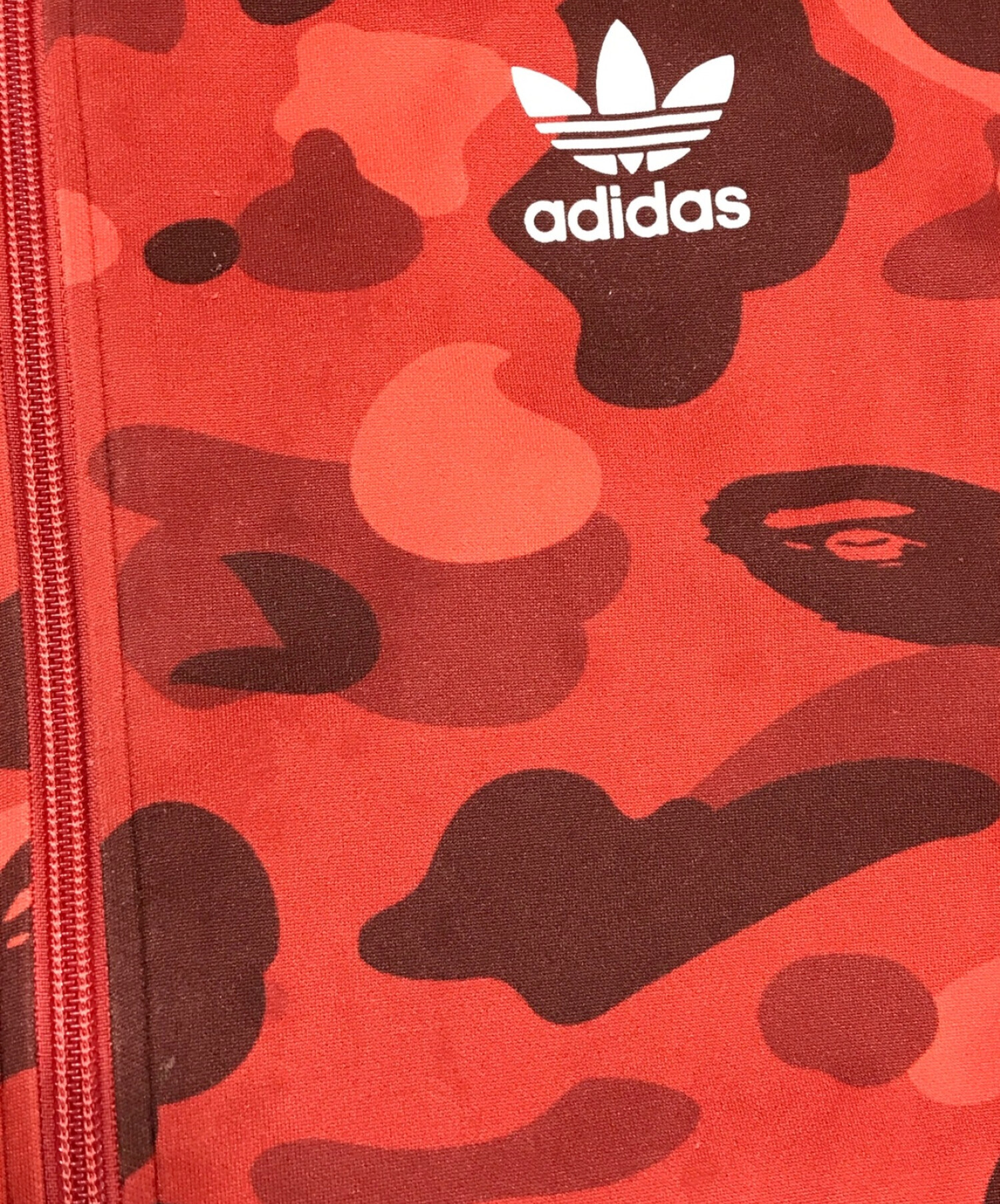 adidas×A BATHING APE (アディダス×アベイシングエイプ) コラボトラックジャケット レッド サイズ:SIZE O