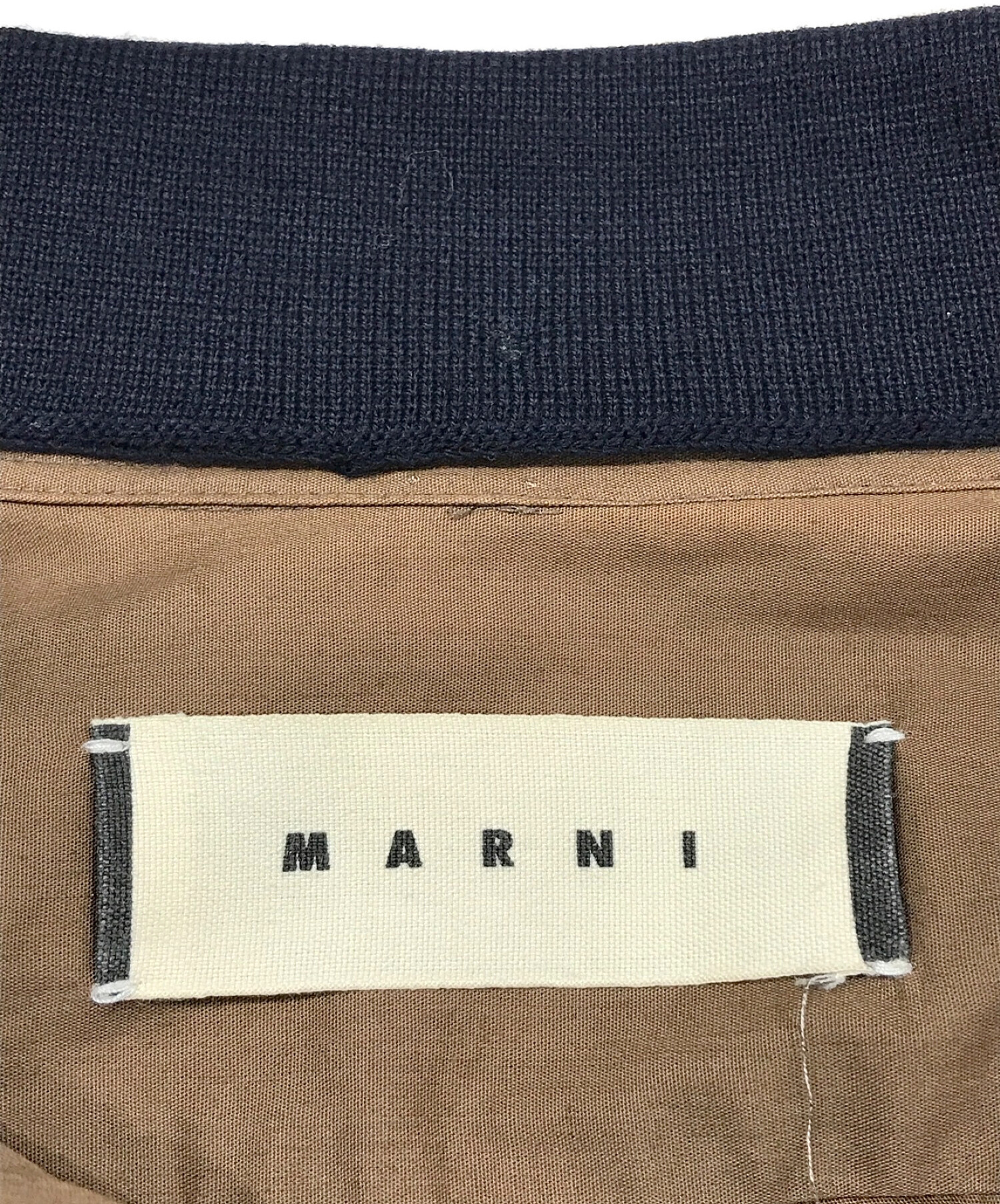 MARNI (マルニ) ニット切替ダブルカラーシャツ ブラウン サイズ:SIZE 44