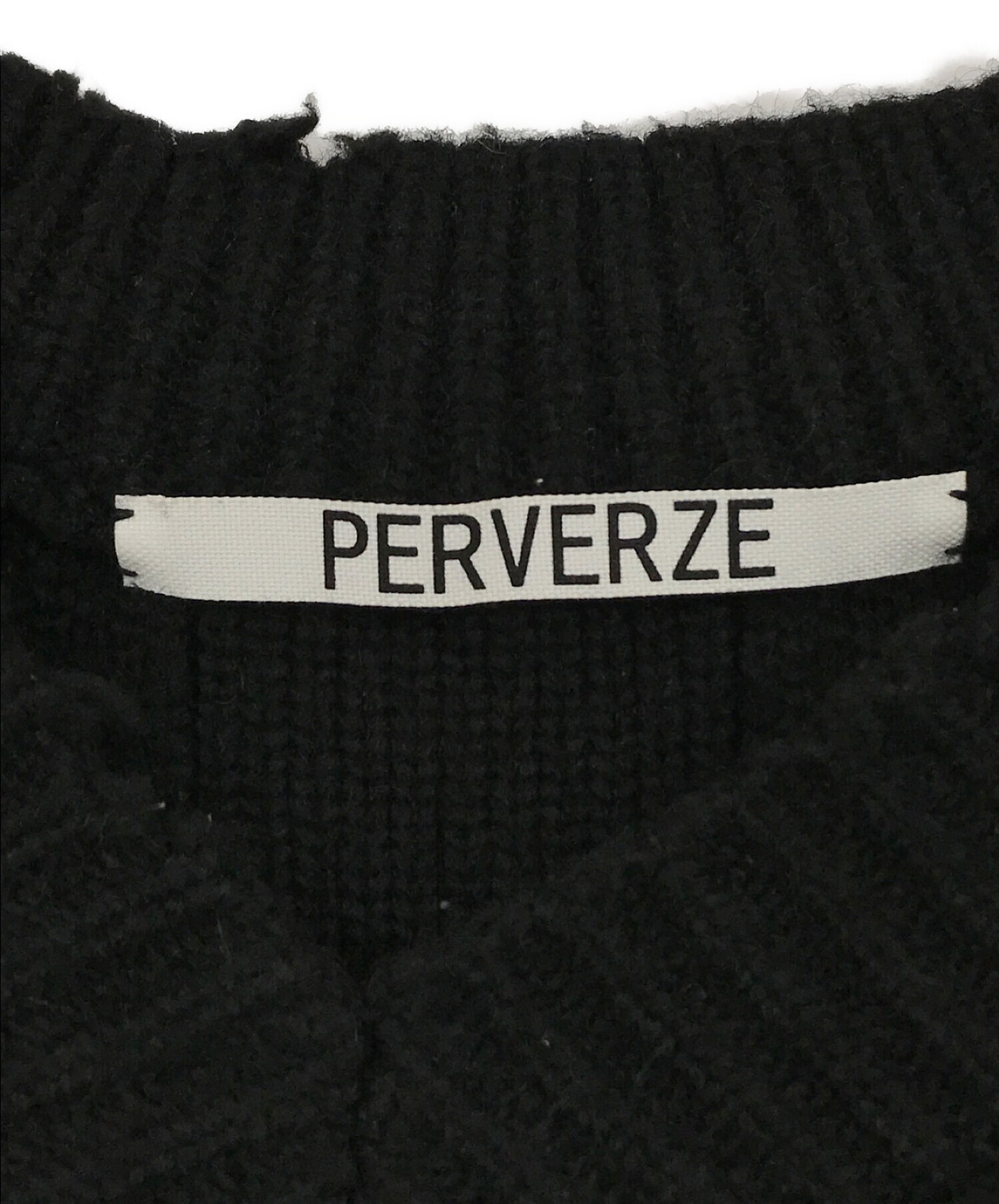 PERVERZE (パーバーズ) フリンジVネックニット ブラック サイズ:SIZE F