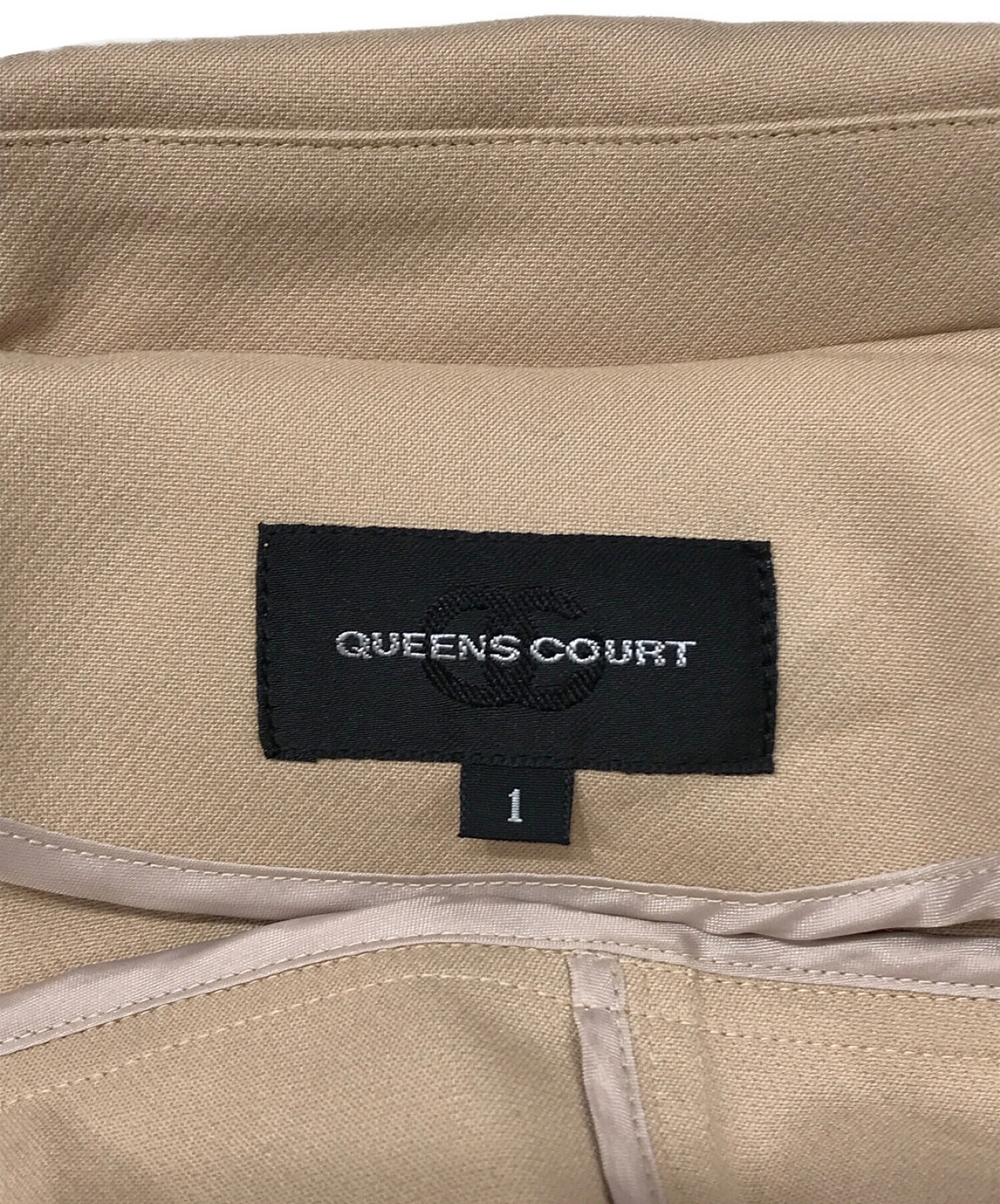 QUEENS COURT (クイーンズコート) バックフリルドレストレンチコート ベージュ サイズ:SIZE 1