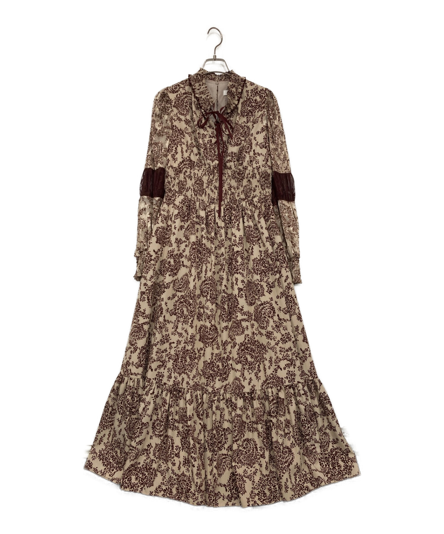 Winter Floral Long-sleeve Dress  M sizeご確認お願いいたします