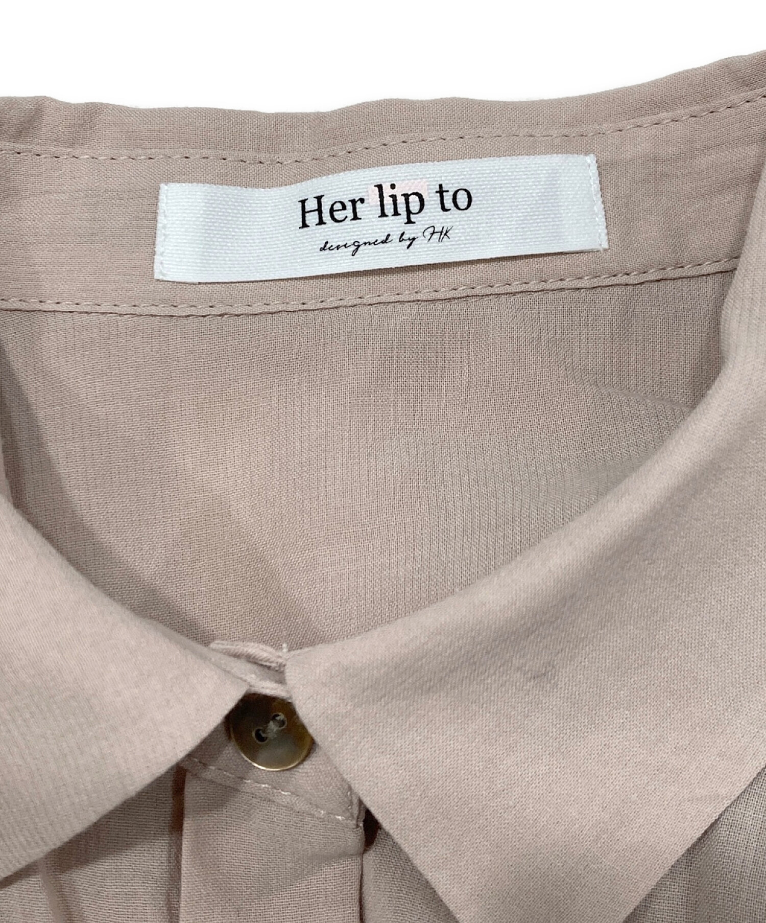 HER LIP TO (ハーリップトゥ) Cotton-brend Voile Sheer Shirt. ベージュ サイズ:SIZE S