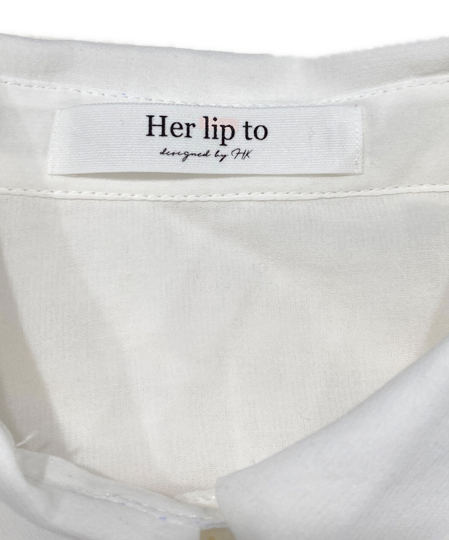 HER LIP TO (ハーリップトゥ) Cotton-brend Voile Sheer Shirt ホワイト サイズ:SIZE S