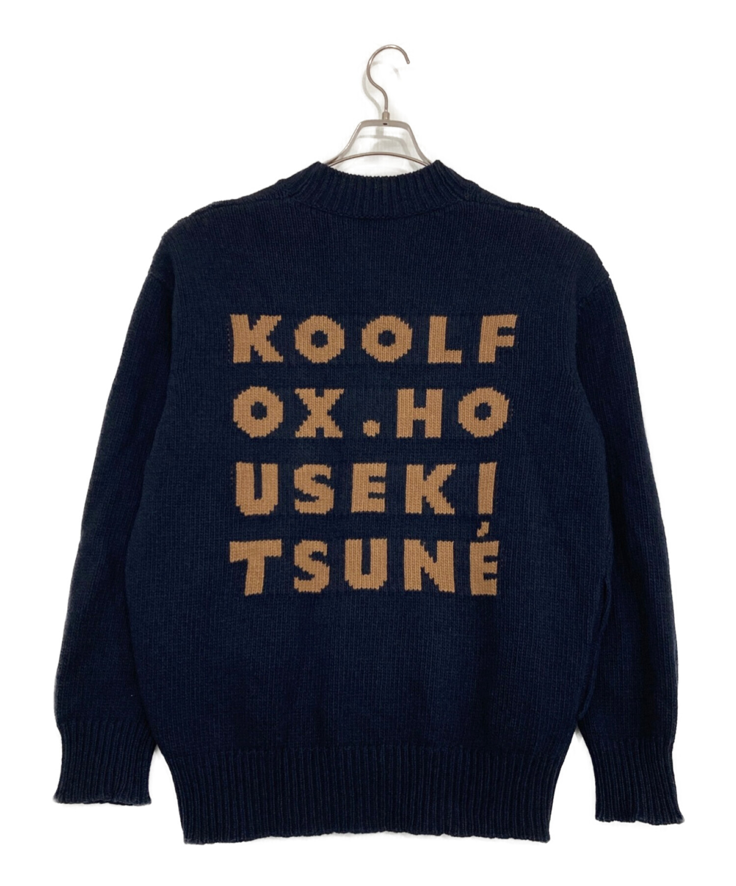 maison kitsune (メゾンキツネ) Vネックカーディガン ネイビー サイズ:SIZE　M