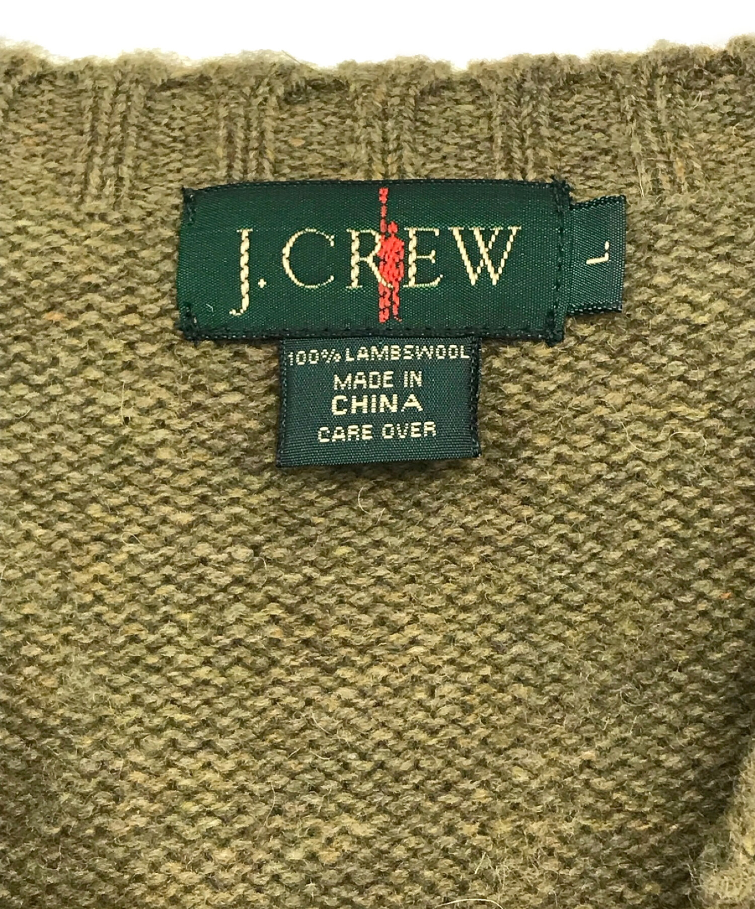 J.CREW (ジェイクルー) ヴィンテージアーガイルニット カーキ サイズ:L